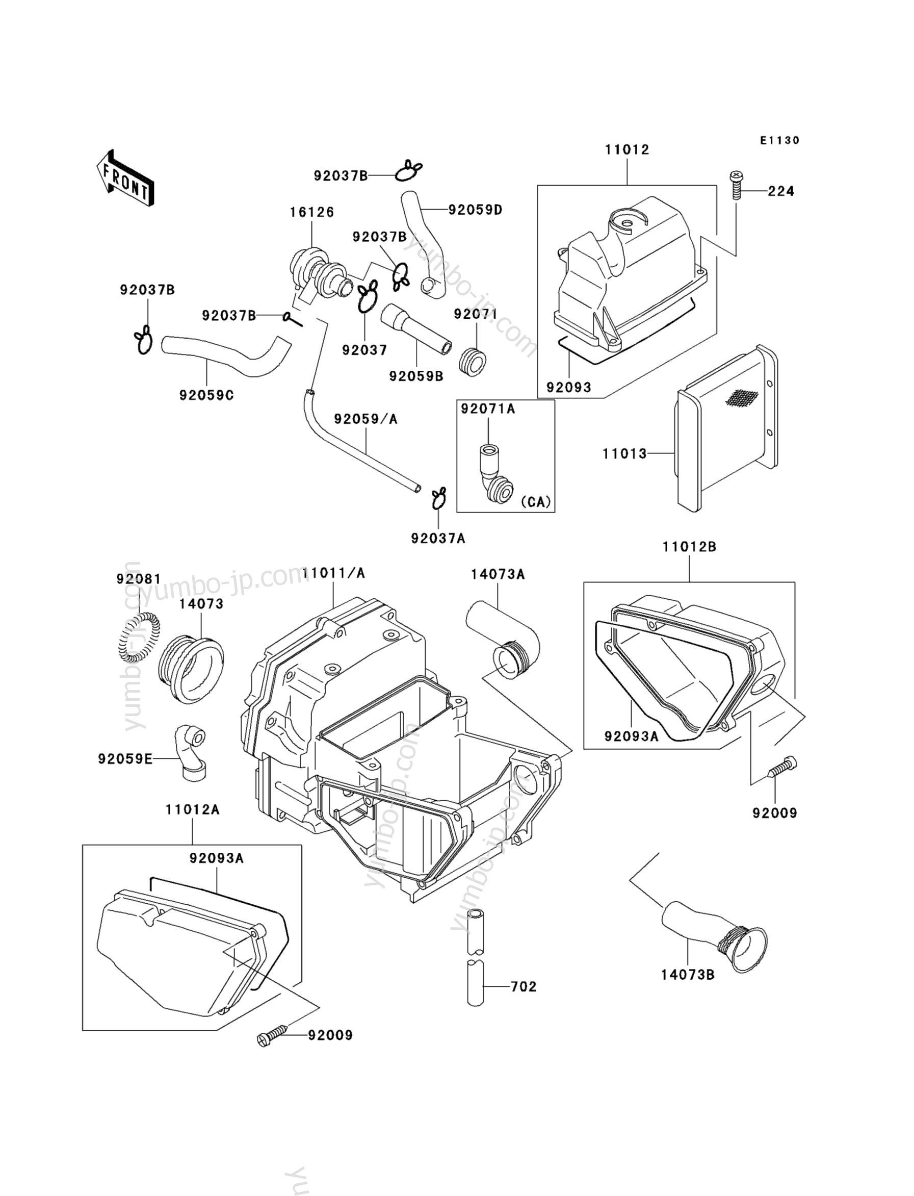 AIR CLEANER for motorcycles KAWASAKI NINJA 500 (EX500-D10) 2003 year