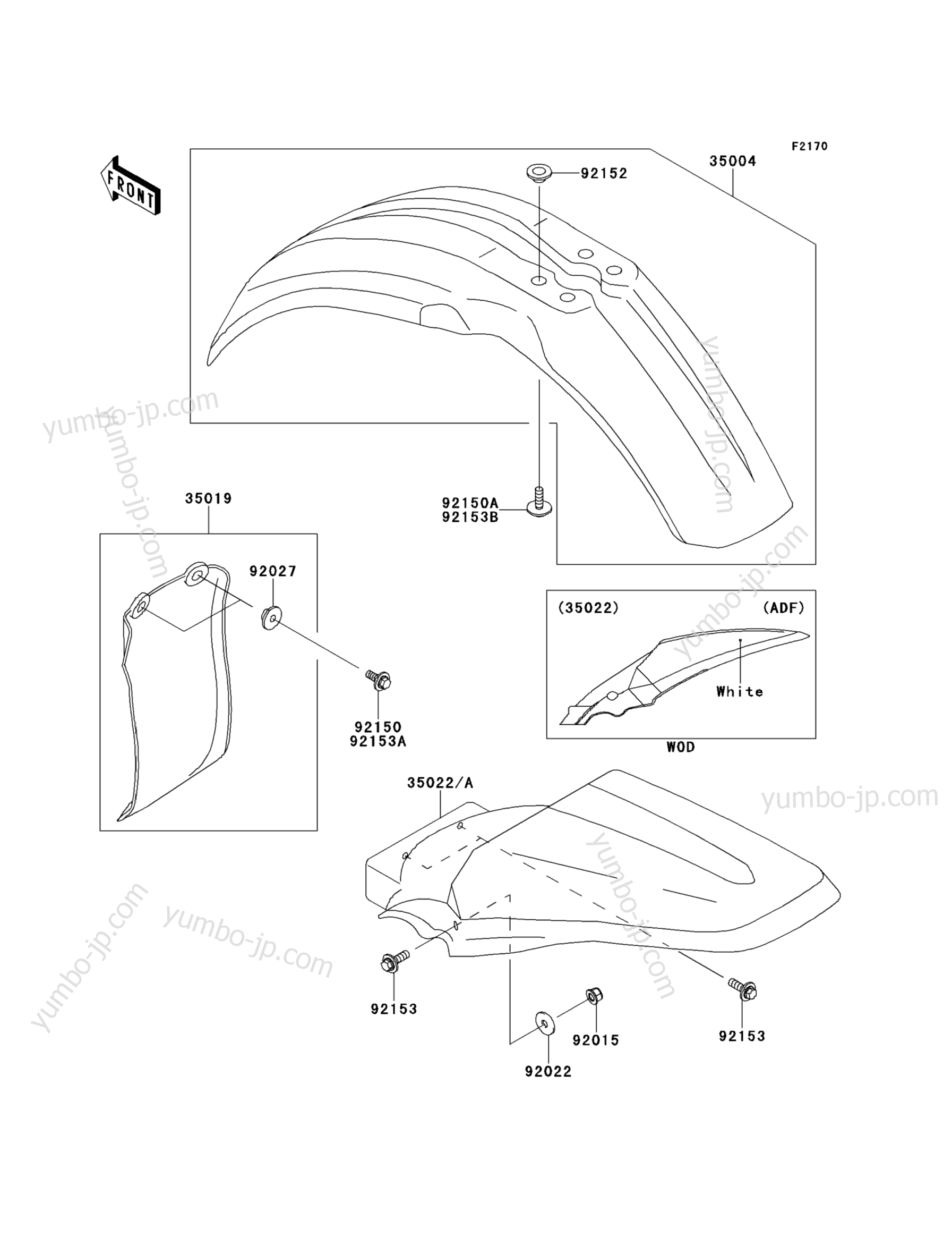 Fenders для мотоциклов KAWASAKI KX85 (KX85ADF) 2013 г.