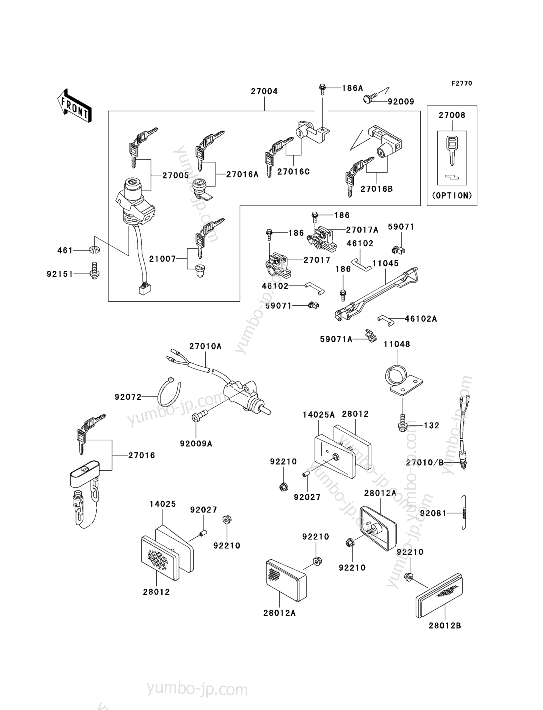 Ignition Switch/Locks/Reflectors для мотоциклов KAWASAKI CONCOURS (ZG1000-A18) 2003 г.