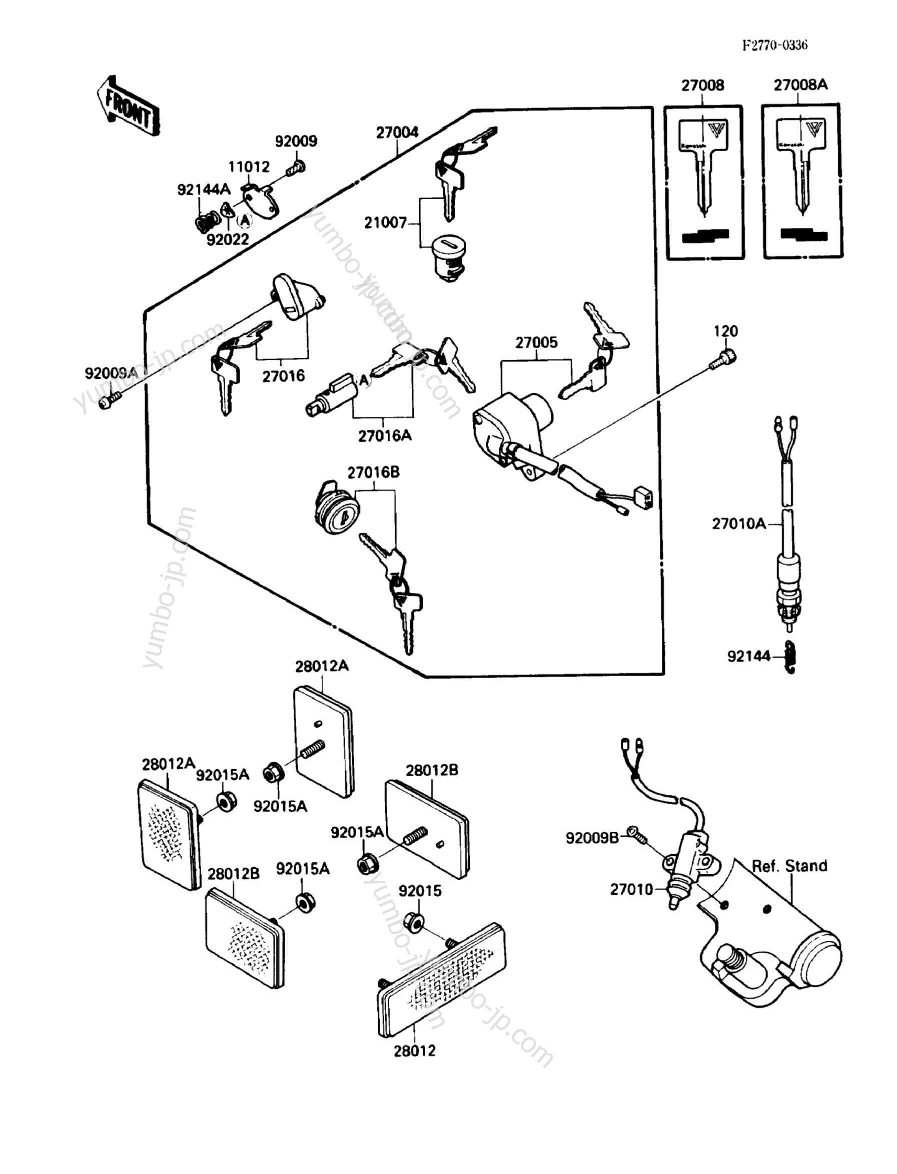 Ignition Switch/Locks/Reflectors для мотоциклов KAWASAKI VN-15SE (VN1500-B2) 1988 г.