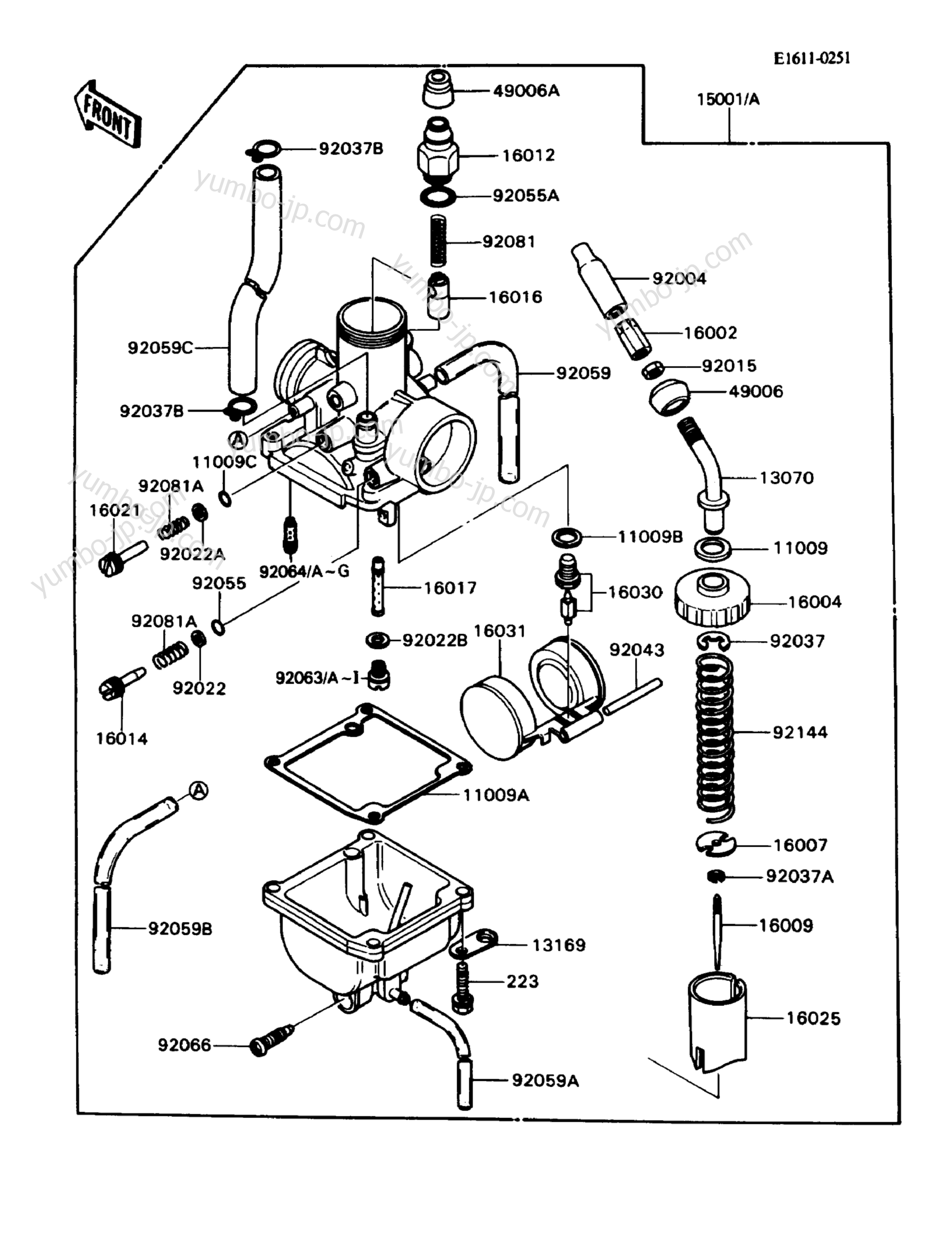 Carburetor(3/3) for motorcycles KAWASAKI KD80X (KD80-N3) 1990 year