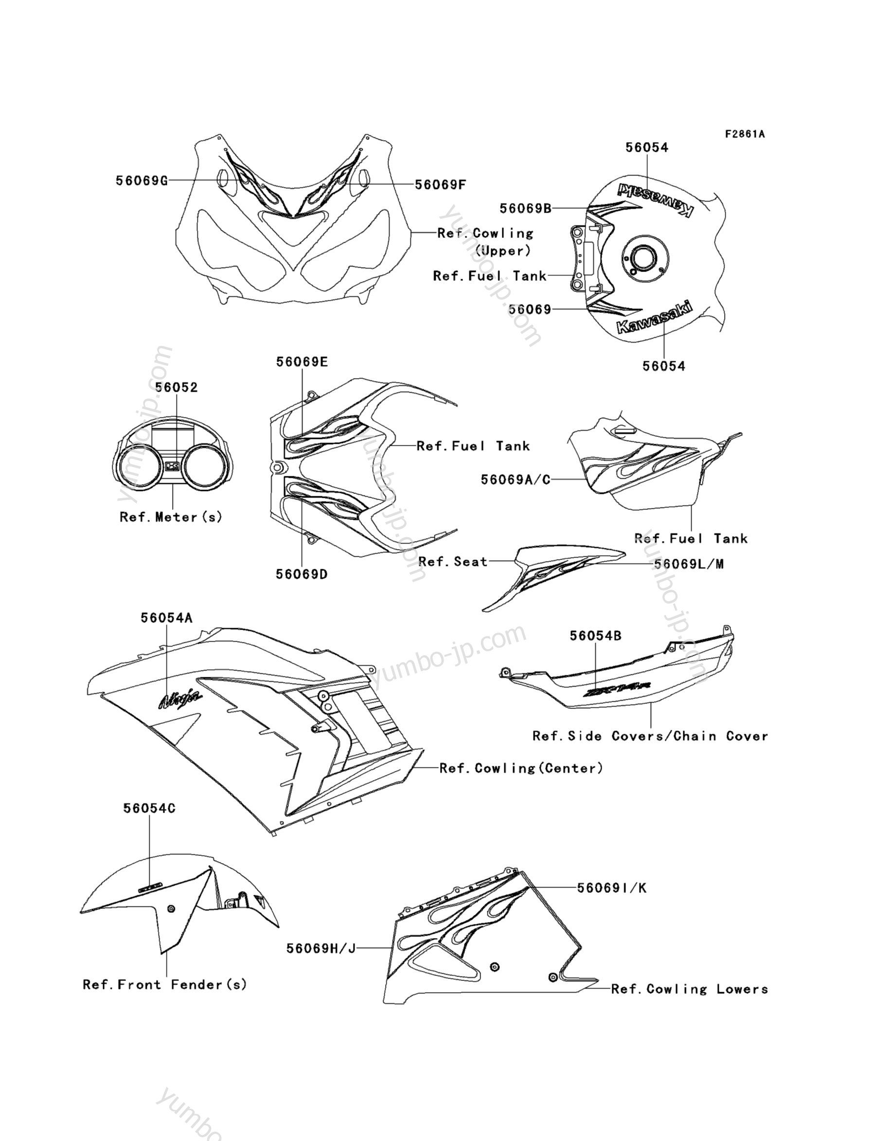 YUMBO | spare parts catalog for мотоцикла KAWASAKI NINJA ZX-14R 