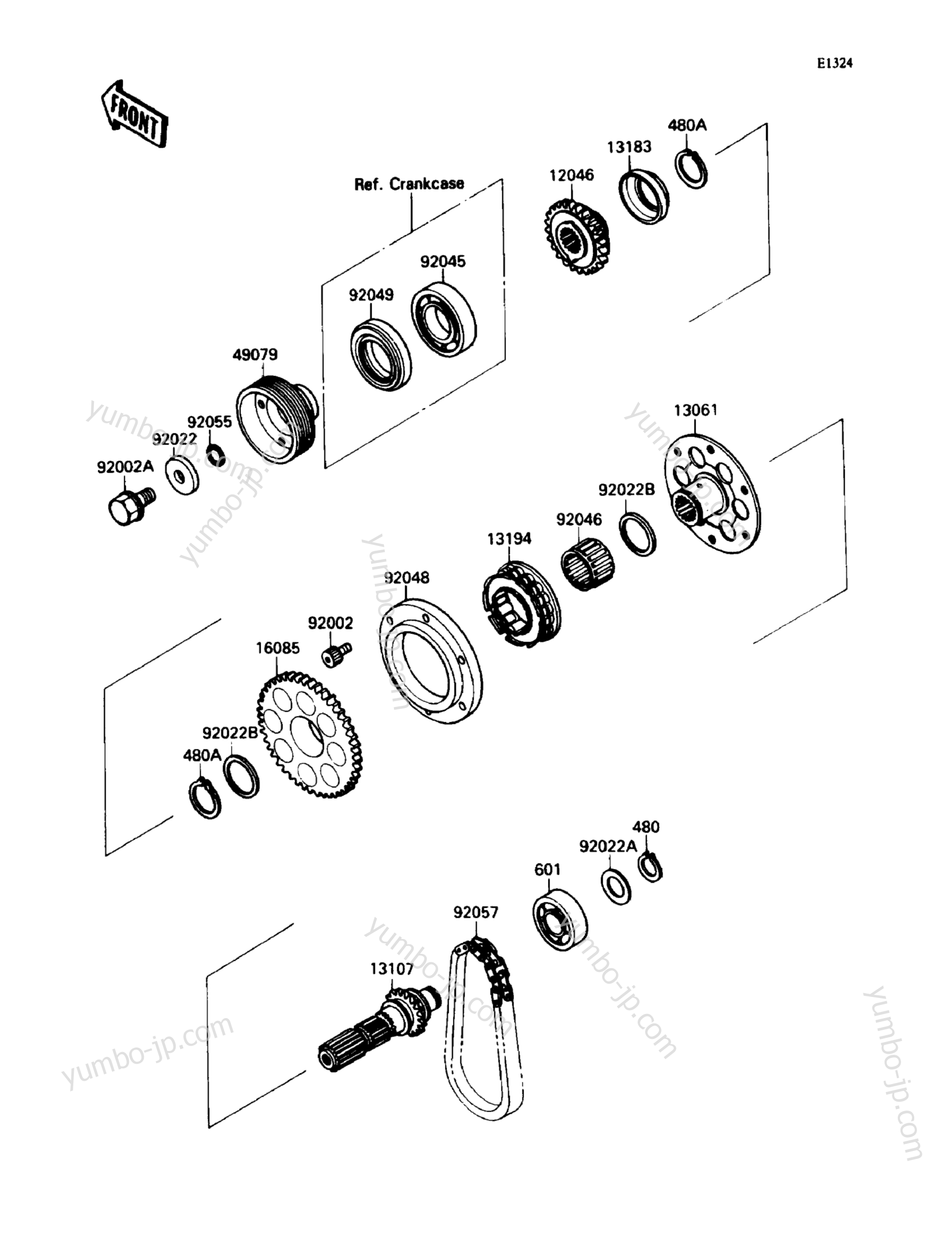 Generator Shaft для мотоциклов KAWASAKI NINJA ZX-7 (ZX750-H1) 1989 г.