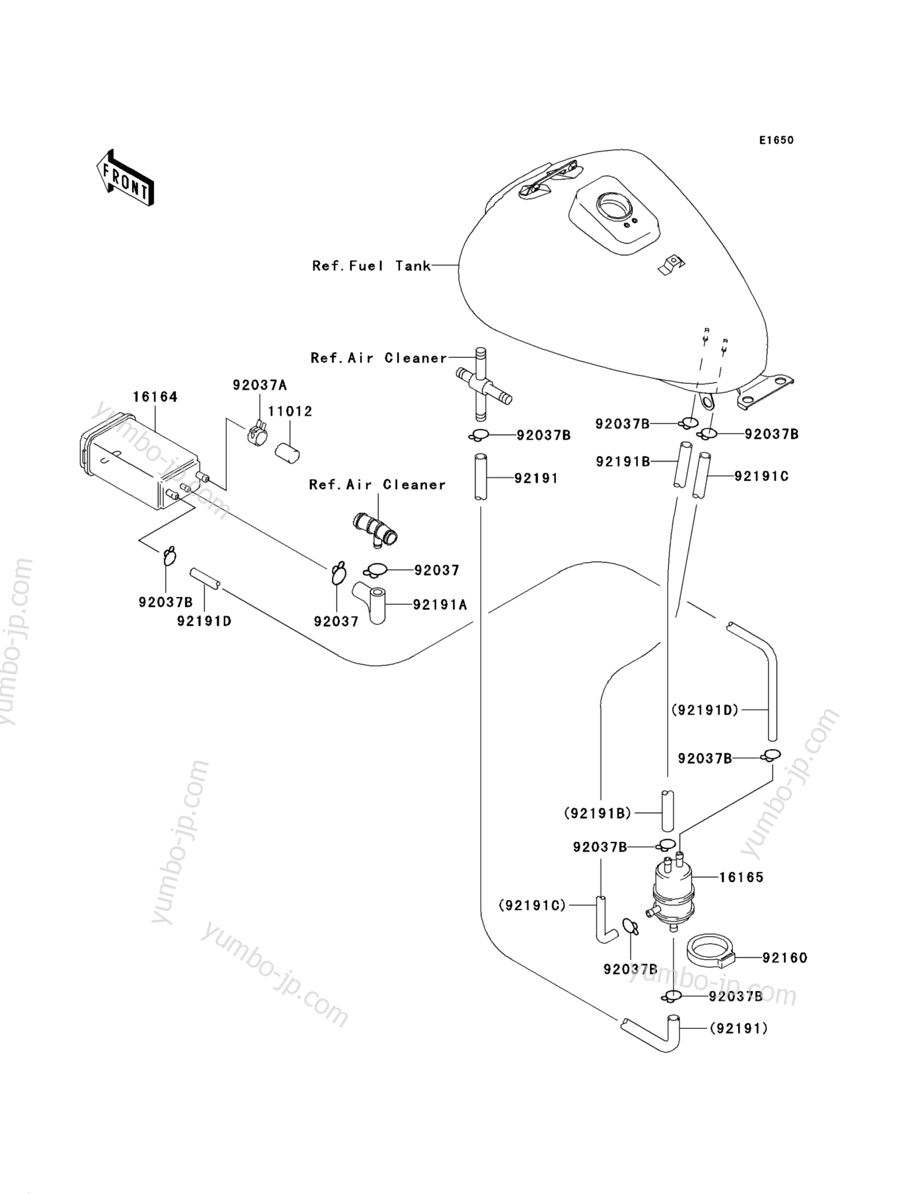 Fuel Evaporative System(CA) for motorcycles KAWASAKI ELIMINATOR 125 (BN125-A7) 2004 year