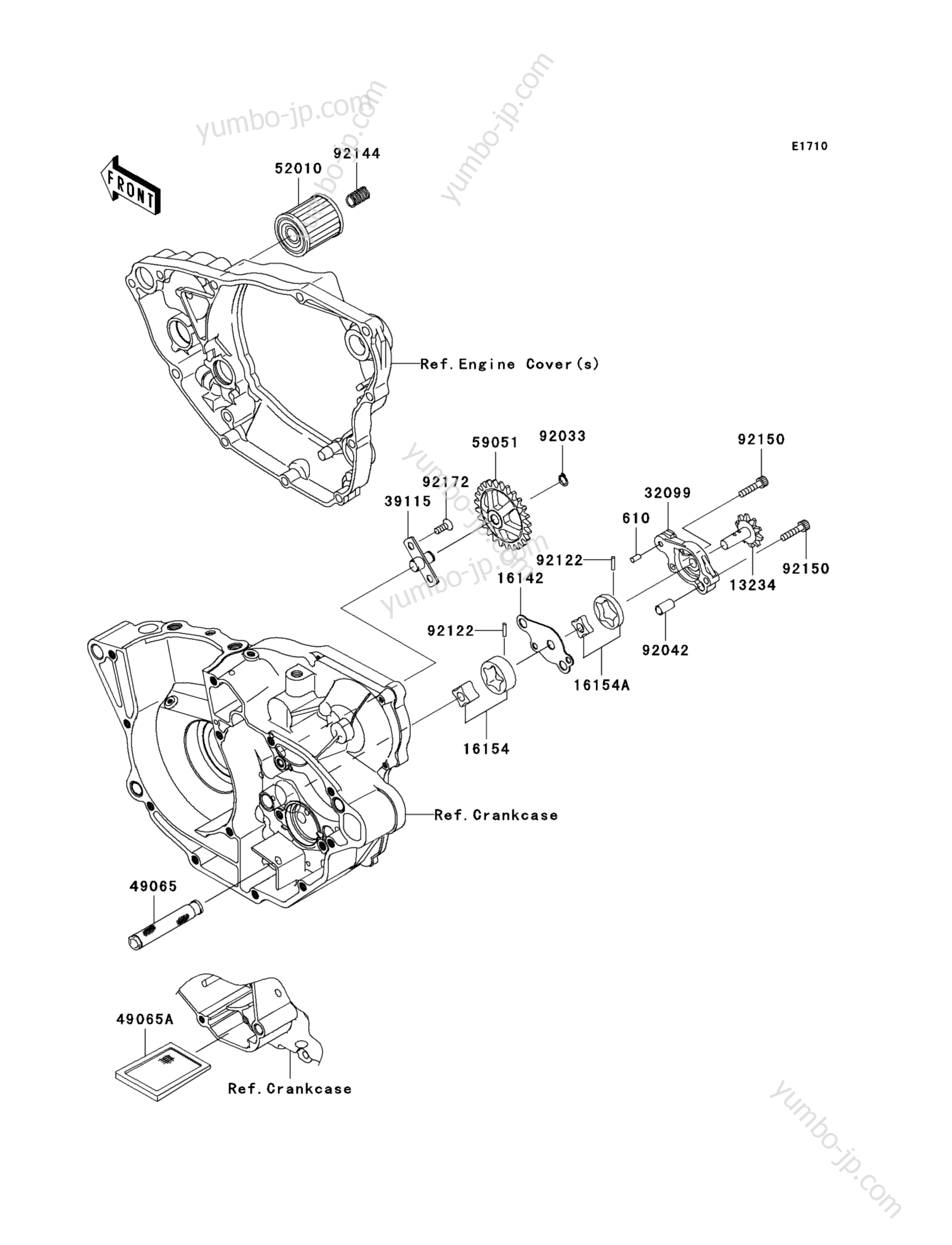 OIL PUMP for motorcycles KAWASAKI KX250F (KX250W9FA) 2009 year