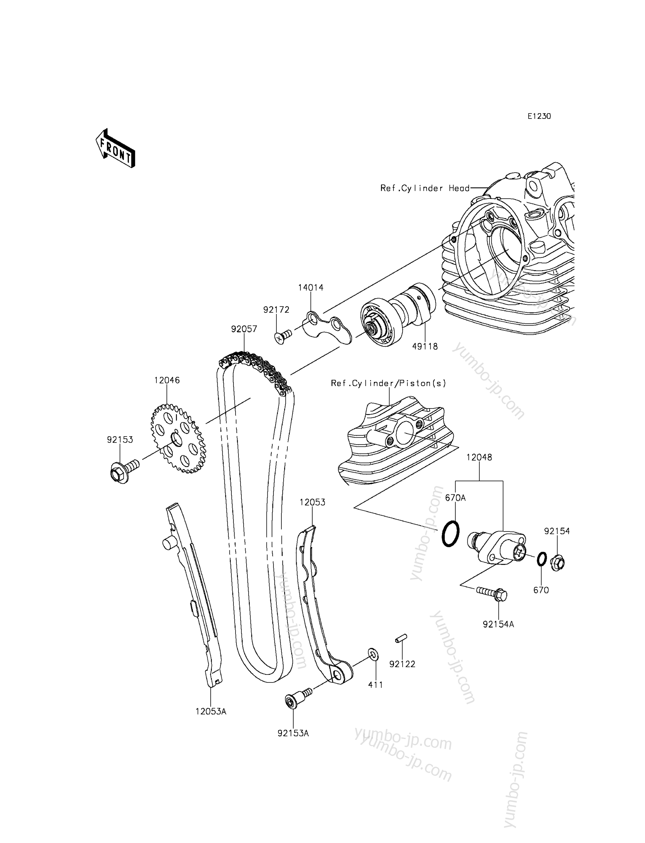 Camshaft(s)/Tensioner для мотоциклов KAWASAKI KLX140L (KLX140BHF) 2017 г.