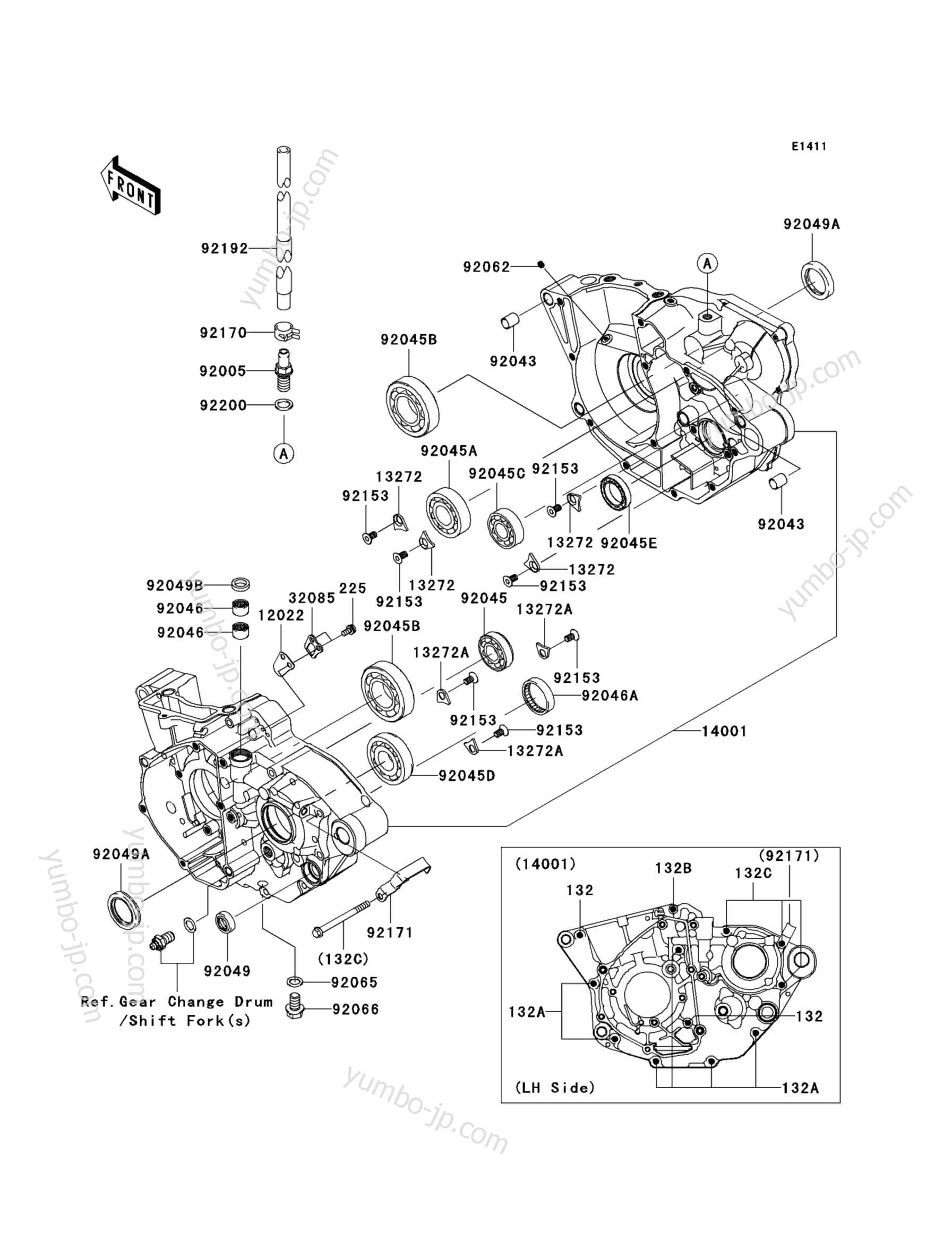 CRANKCASE for motorcycles KAWASAKI KX250F (KX250W9FA) 2009 year