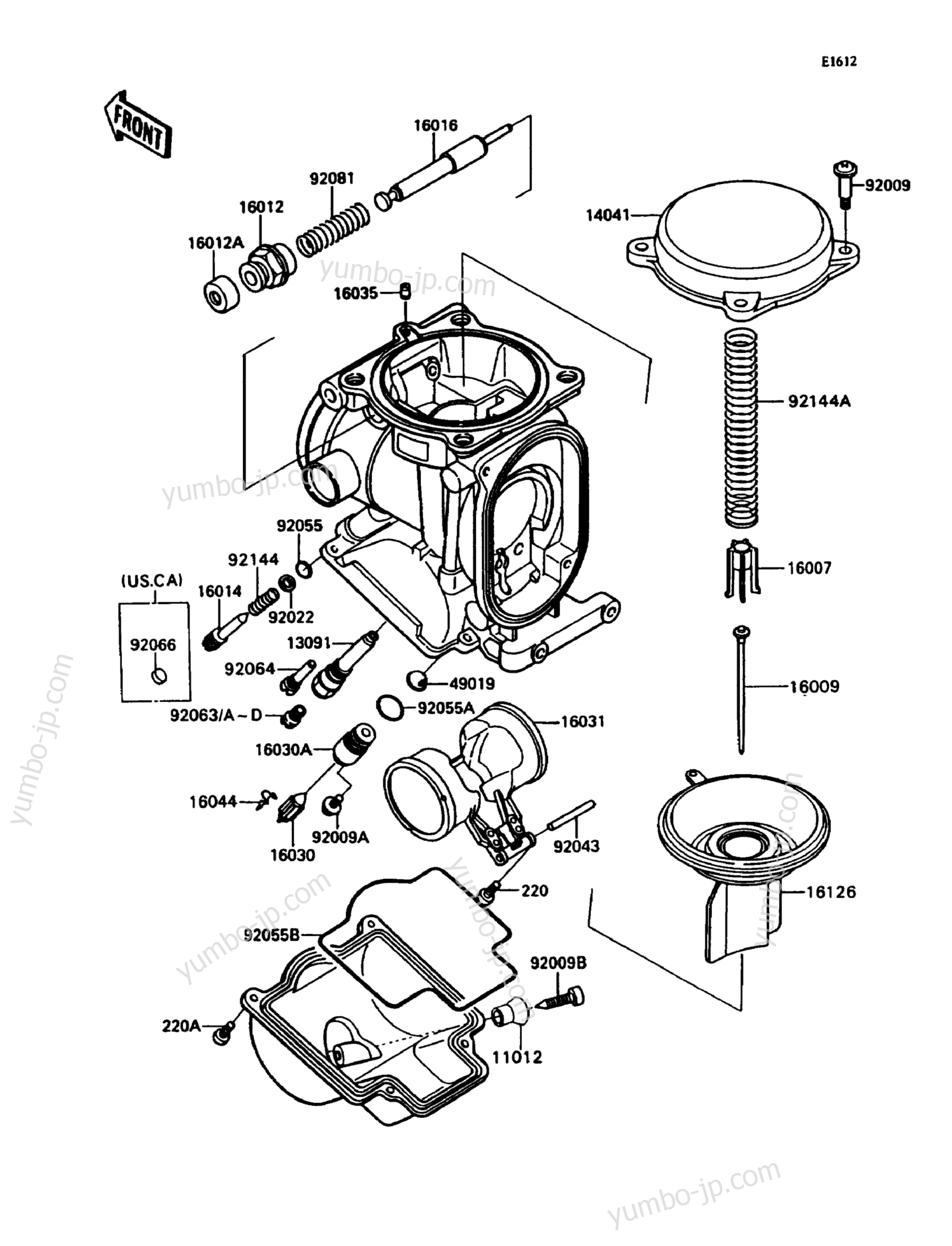 Carburetor Parts (&NAMI.015042) для мотоциклов KAWASAKI ZX-11 (ZX1100-C1) 1990 г.
