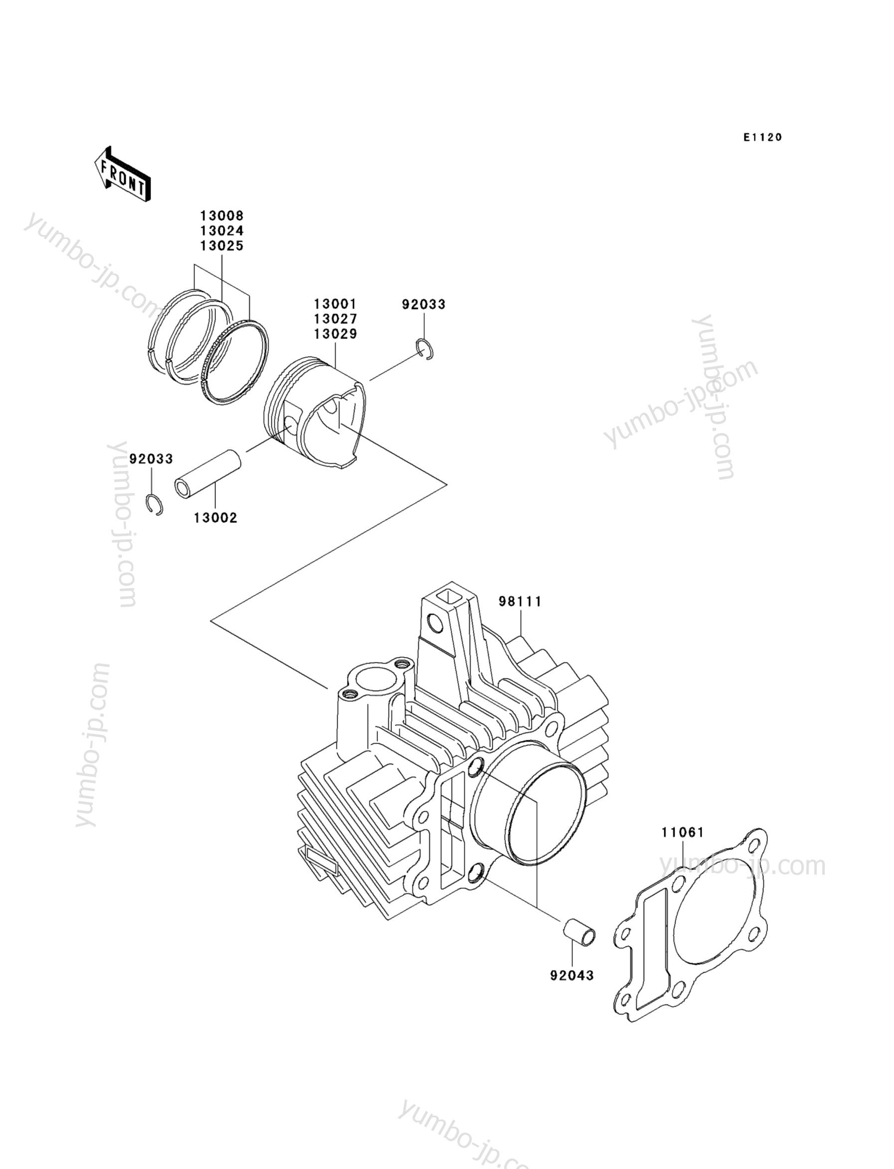 Cylinder/Piston(s) for motorcycles KAWASAKI FURY 125/FURY 125R (AX125AAF) 2010 year