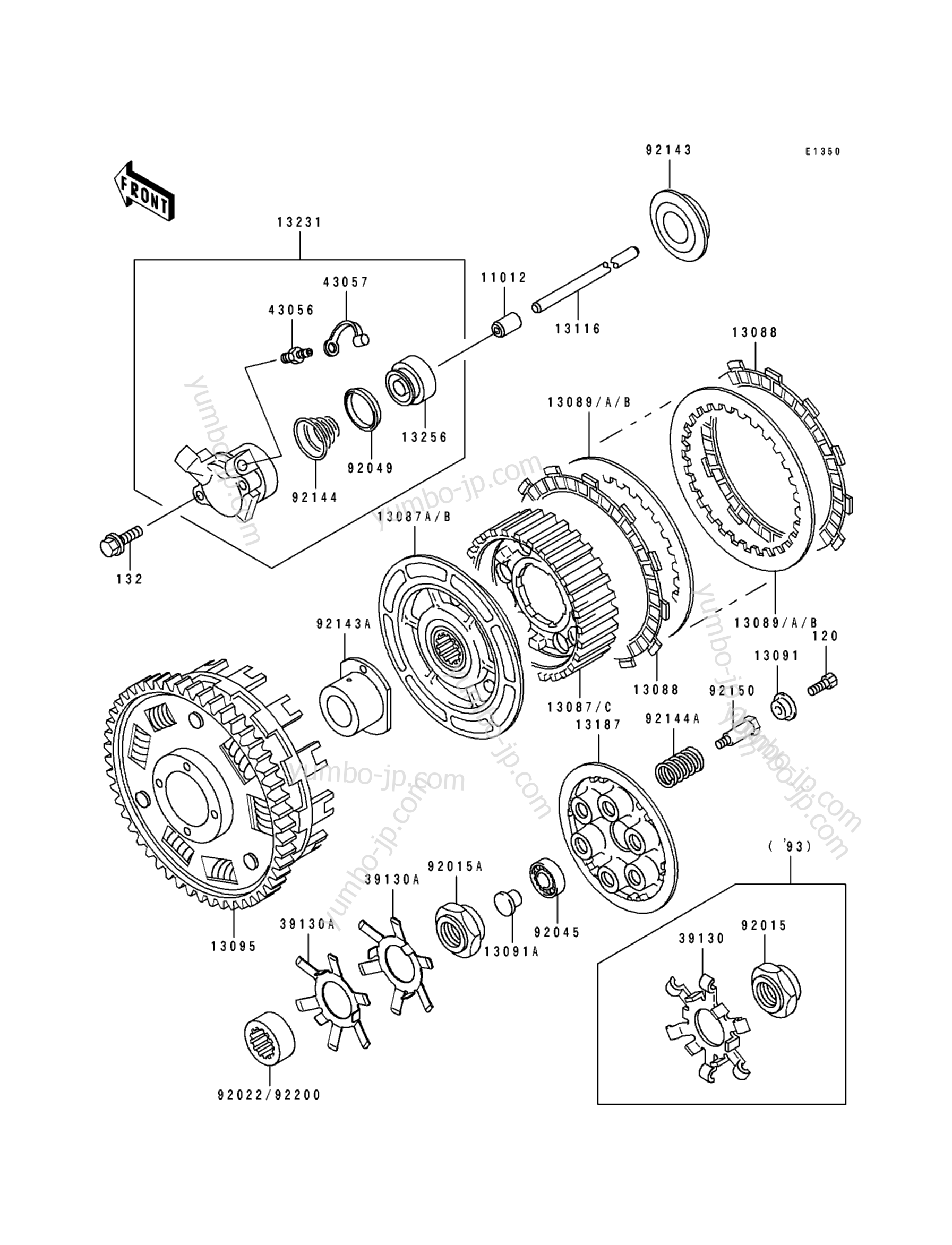 CLUTCH for motorcycles KAWASAKI NINJA ZX-7 (ZX750-L1) 1993 year