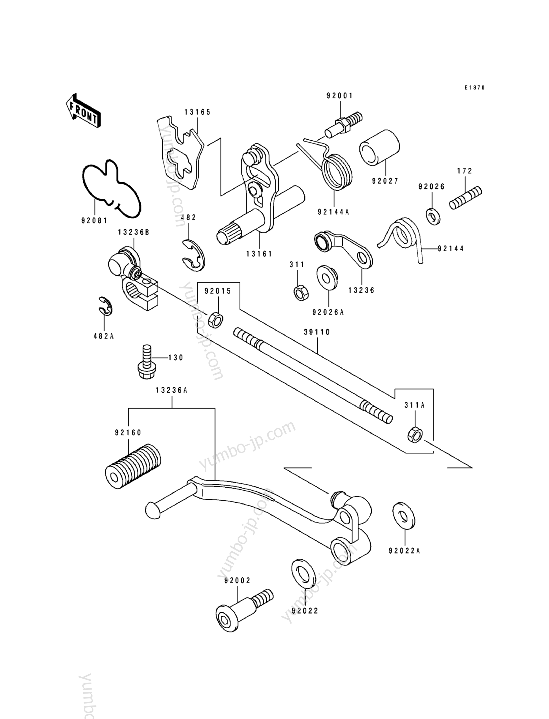 GEAR CHANGE MECHANISM for motorcycles KAWASAKI EX500 (EX500-A5) 1991 year