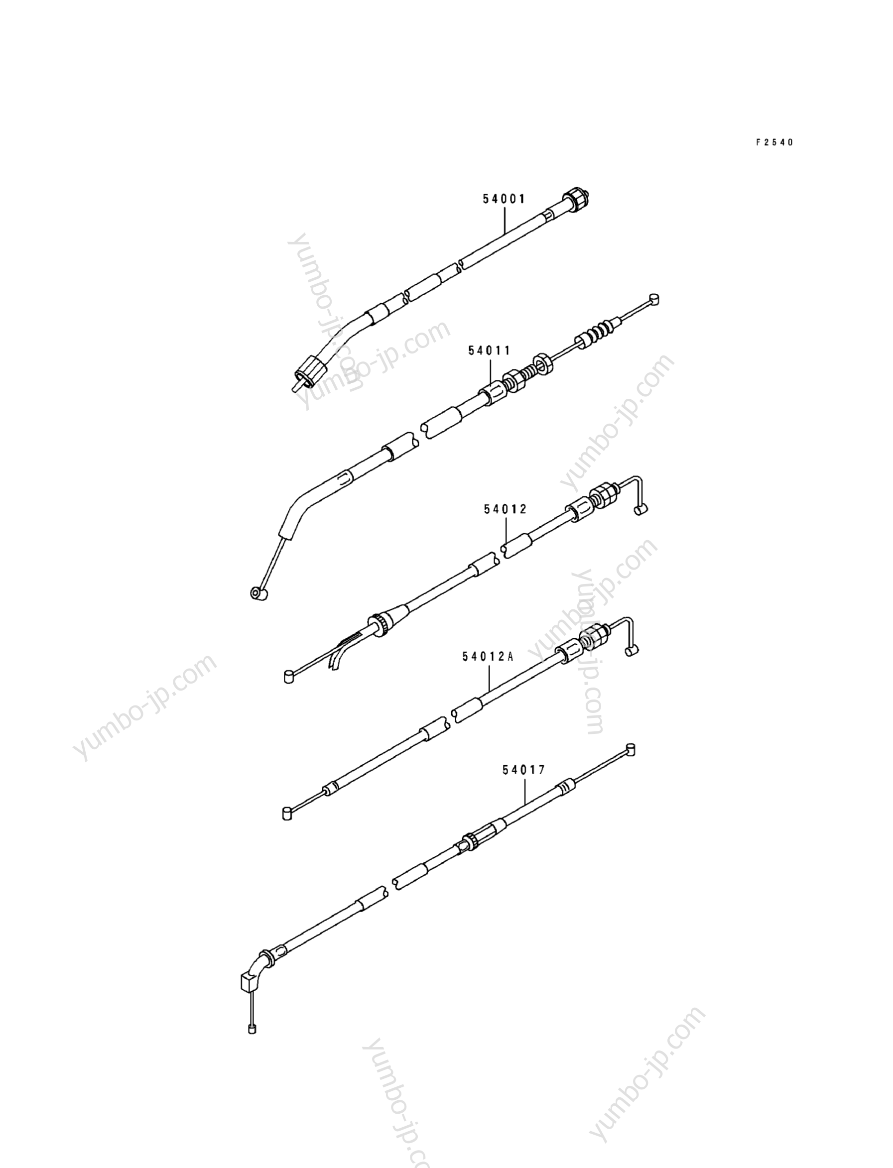 CABLES для мотоциклов KAWASAKI EX500 (EX500-A5) 1991 г.