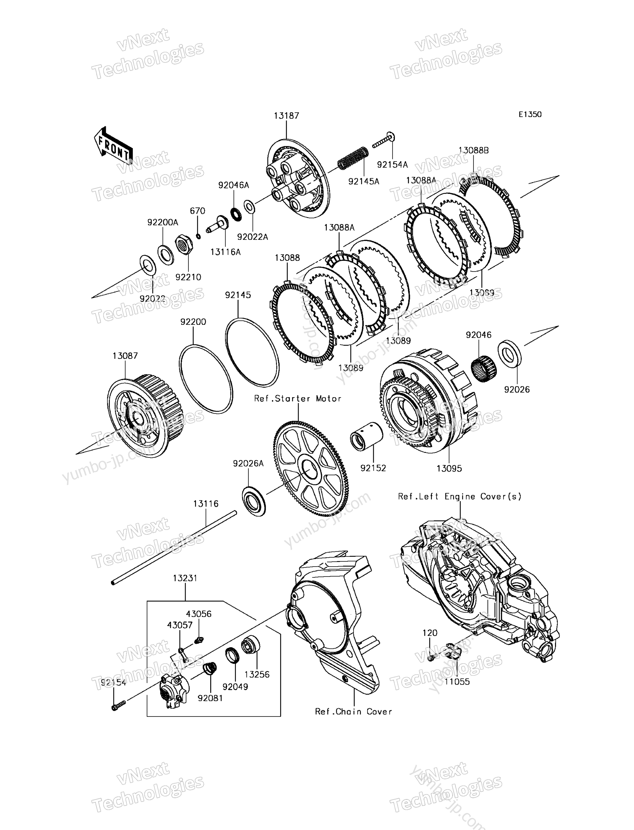 Устройство сцепления для мотоциклов KAWASAKI VULCAN 1700 VOYAGER ABS (VN1700BFF) 2015 г.
