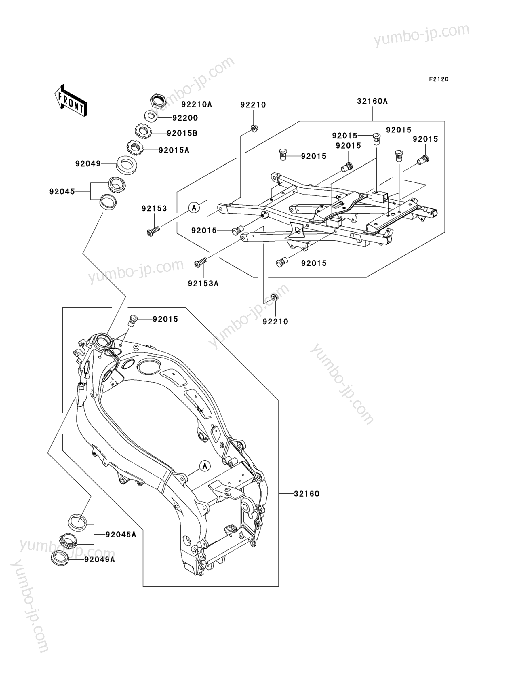 FRAME for motorcycles KAWASAKI ZZR600 (ZX600-J4) 2005 year