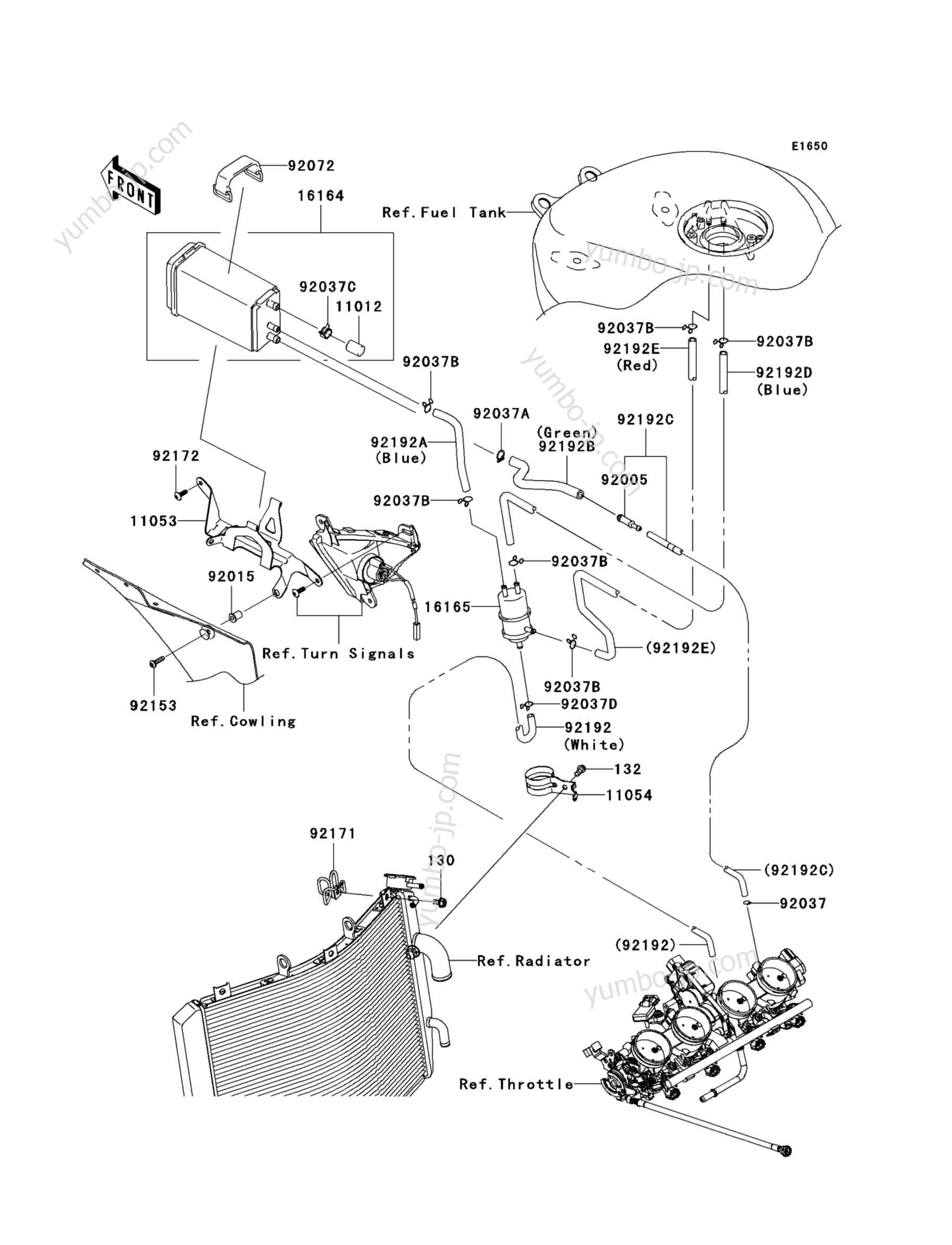 Fuel Evaporative System (CA) для мотоциклов KAWASAKI NINJA ZX-10R (ZX1000D7FA) 2007 г.