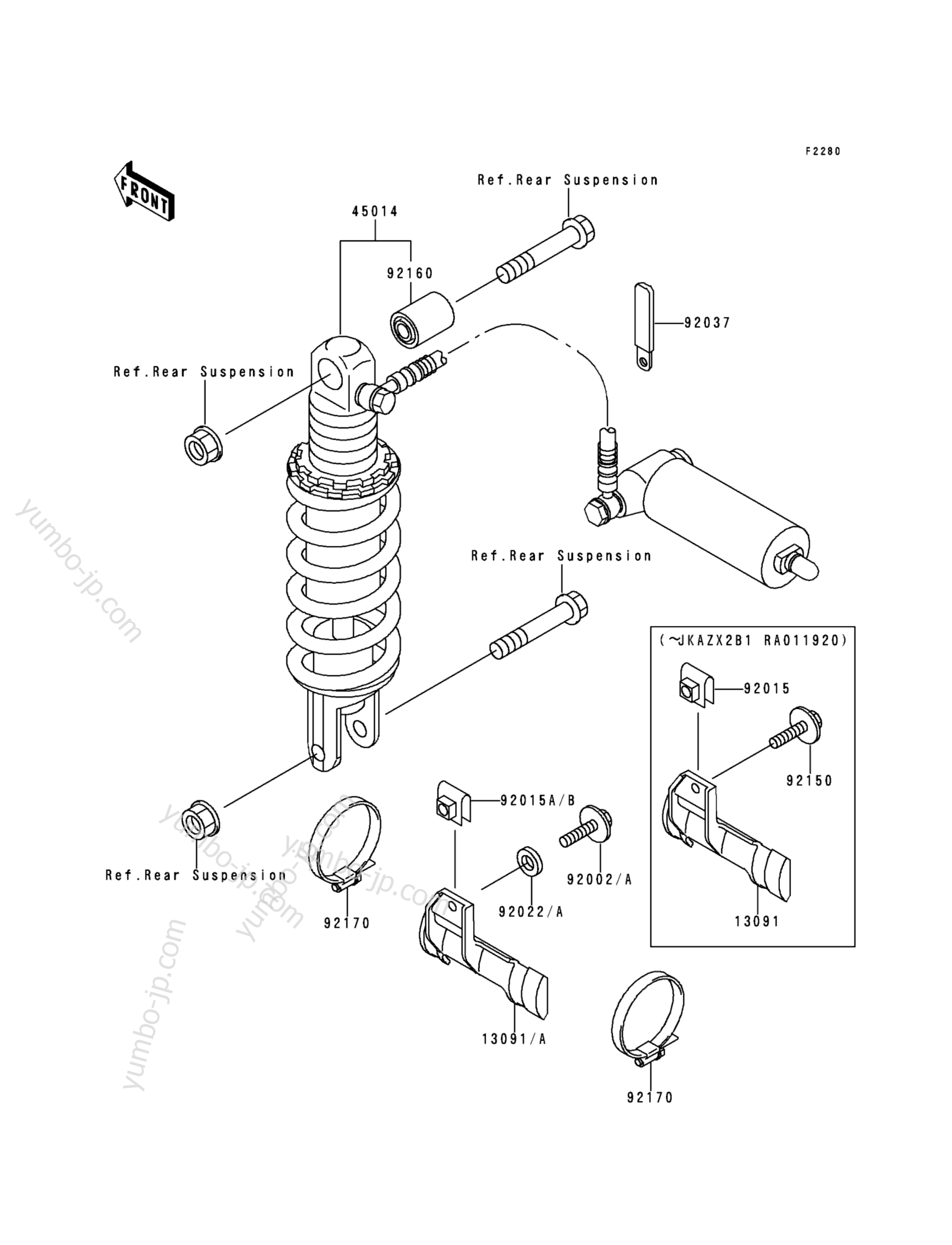 YUMBO | spare parts catalog for мотоцикла KAWASAKI NINJA ZX-9R