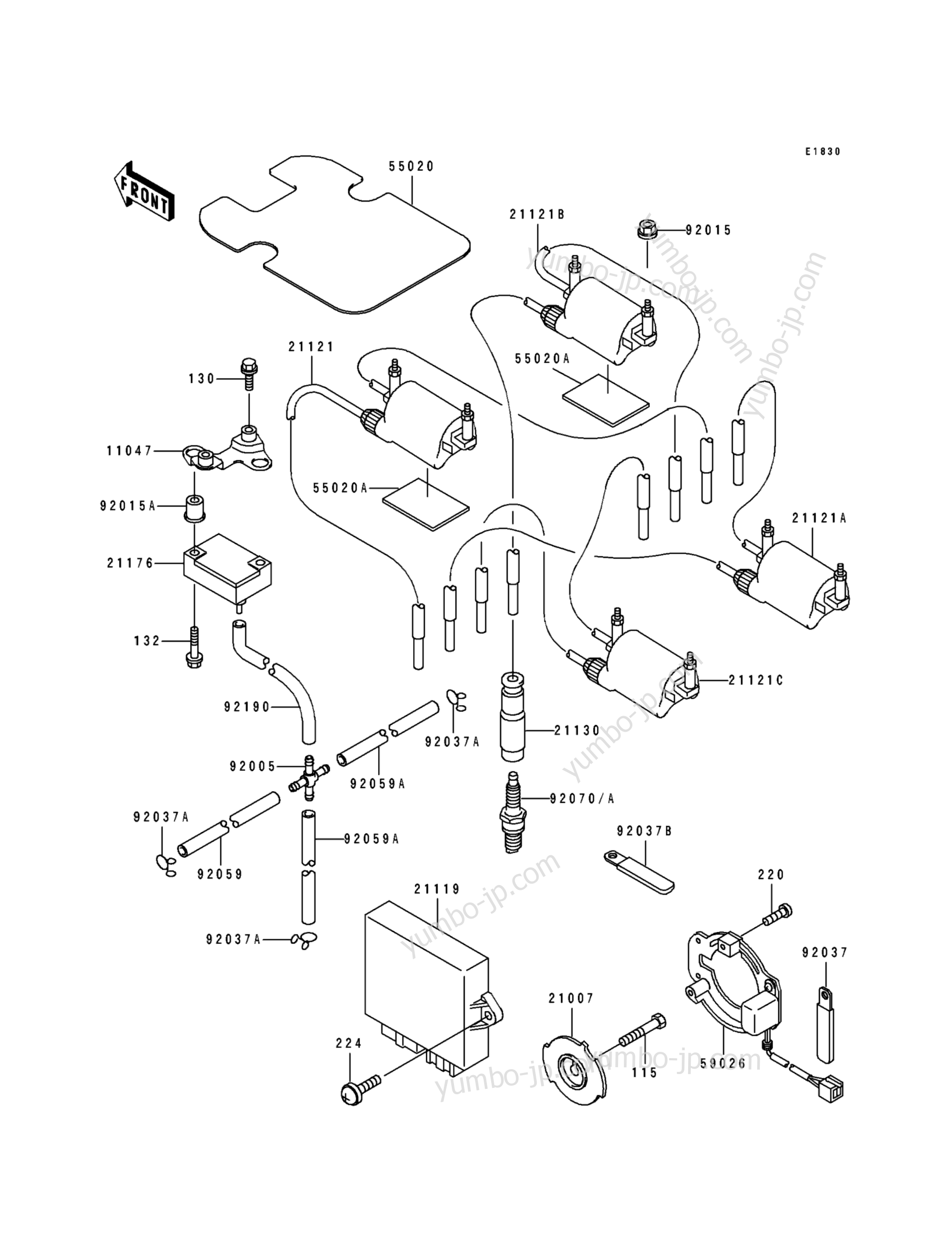 IGNITION SYSTEM для мотоциклов KAWASAKI ZR1100 (ZR1100-A2) 1993 г.