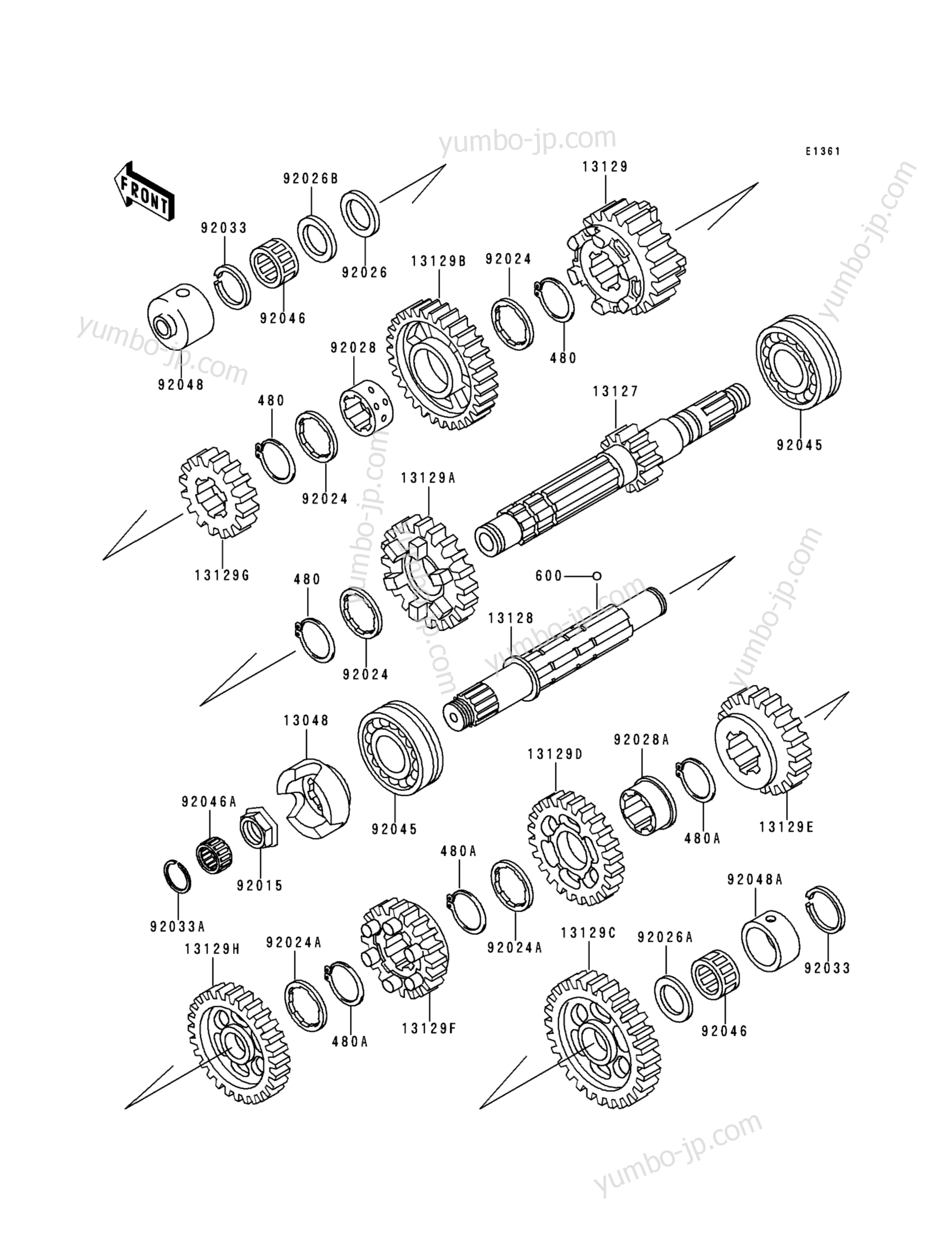 TRANSMISSION for motorcycles KAWASAKI VOYAGER XII (ZG1200-B12) 1998 year