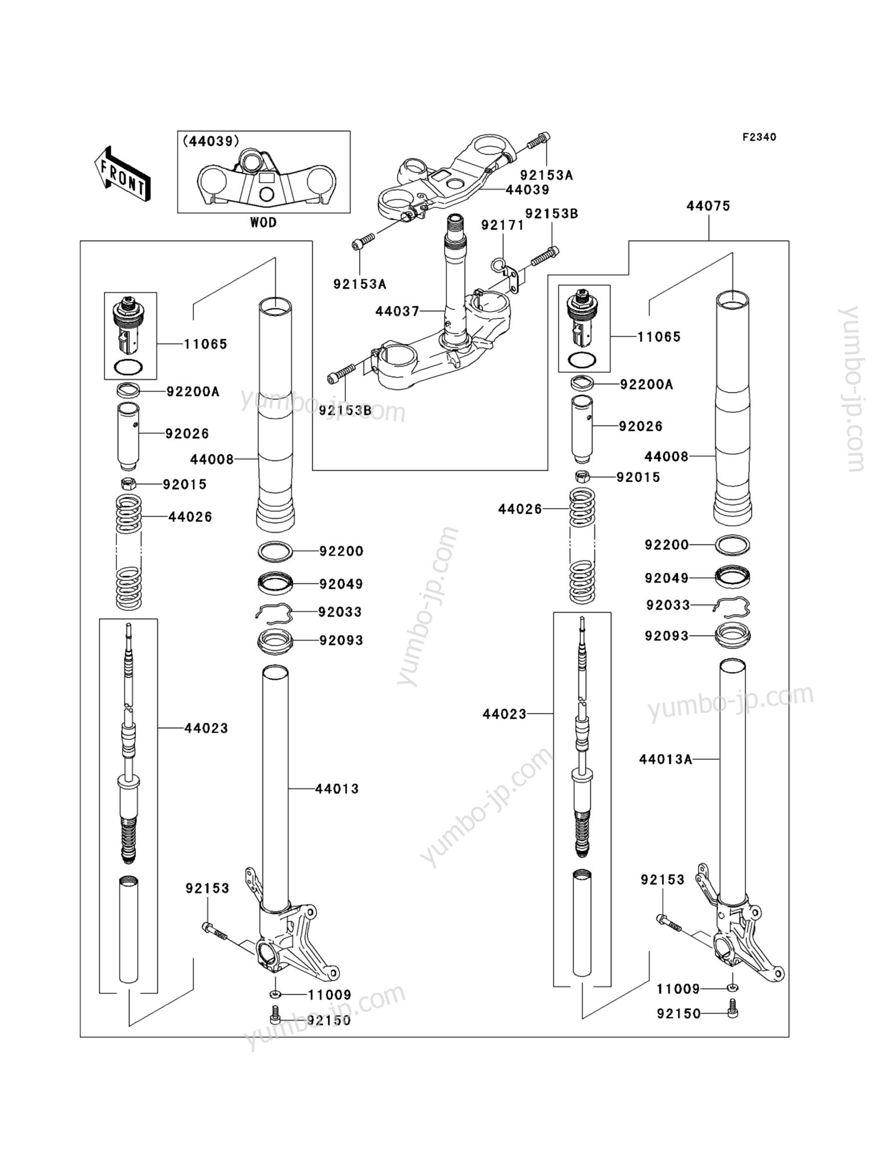 FRONT FORK for motorcycles KAWASAKI NINJA ZX-6RR (ZX600-K1) 2003 year