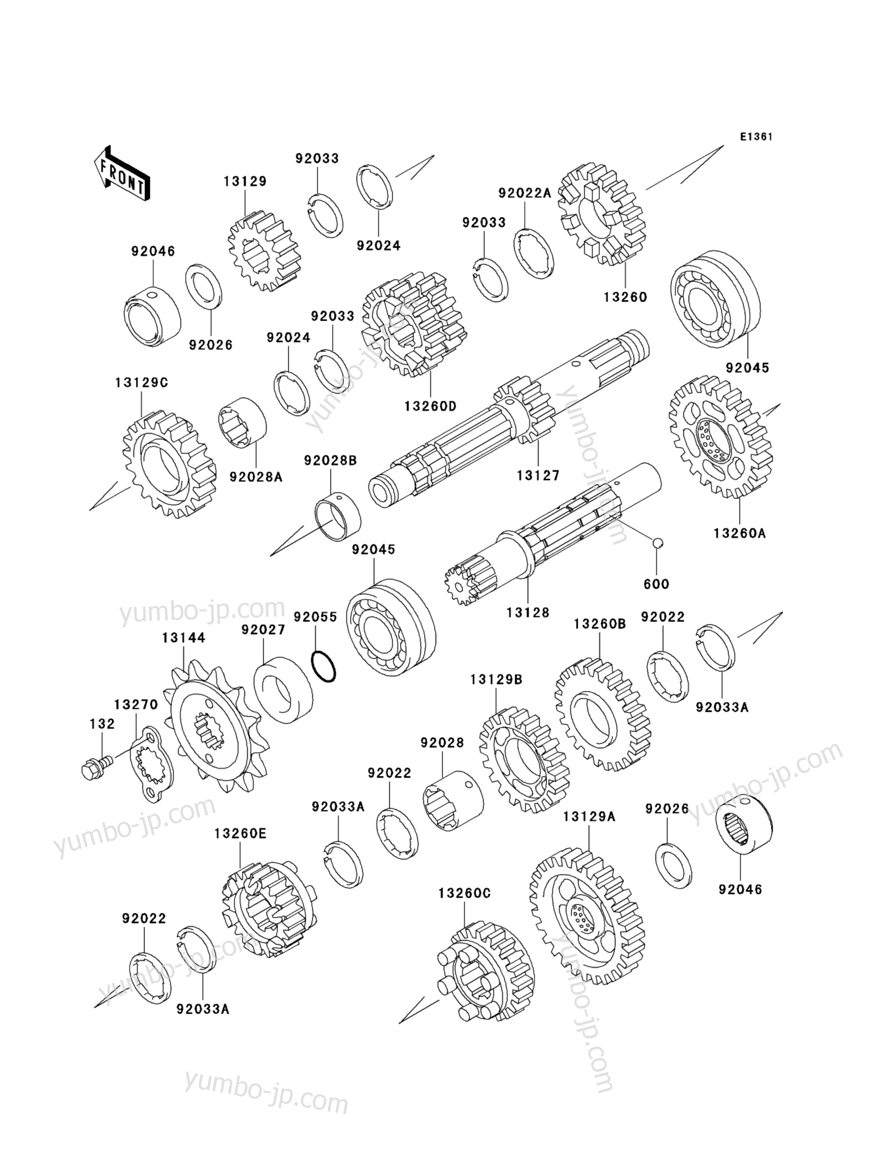 TRANSMISSION for motorcycles KAWASAKI NINJA 500 (EX500-D11) 2004 year