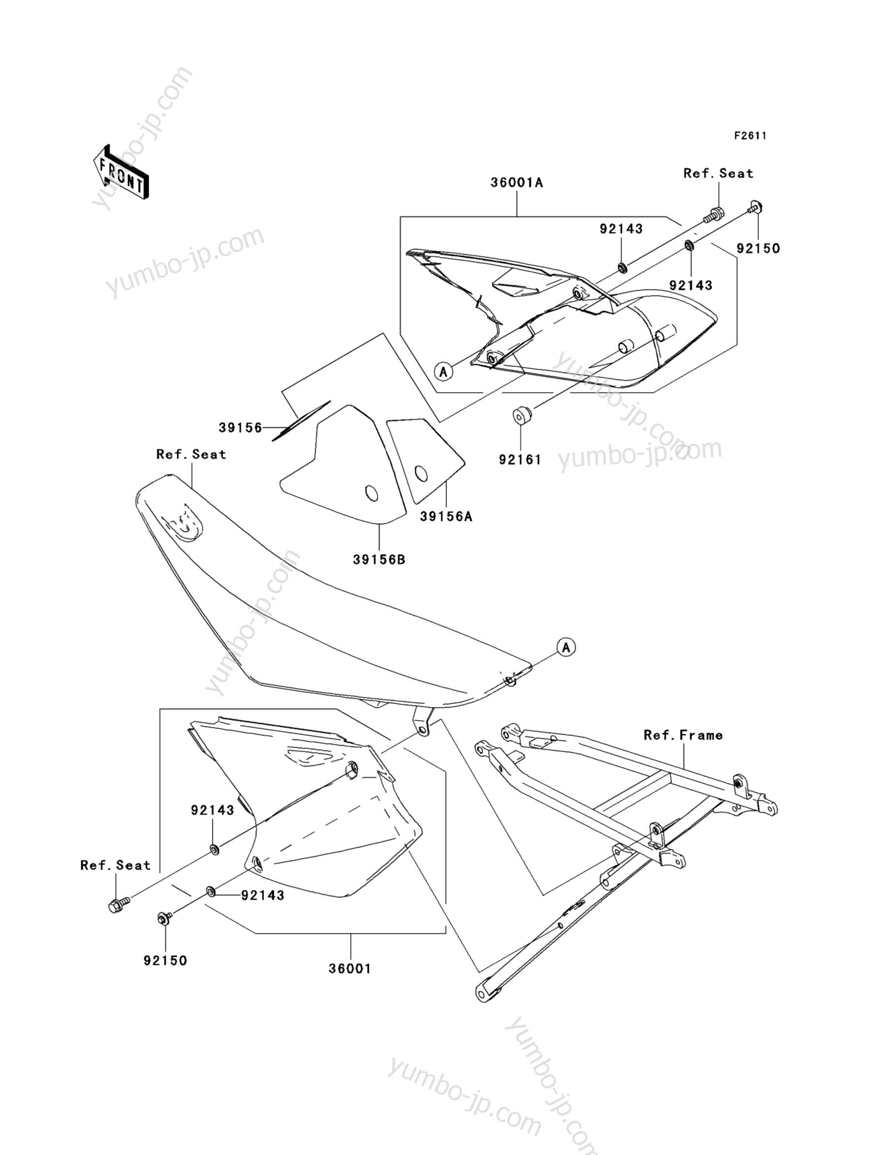SIDE COVERS for motorcycles KAWASAKI KX250F (KX250-N1) 2004 year