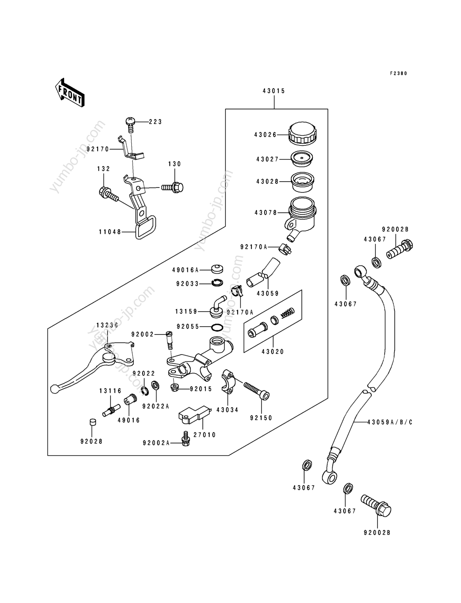 CLUTCH MASTER CYLINDER для мотоциклов KAWASAKI NINJA ZX-7 (ZX750-L1) 1993 г.