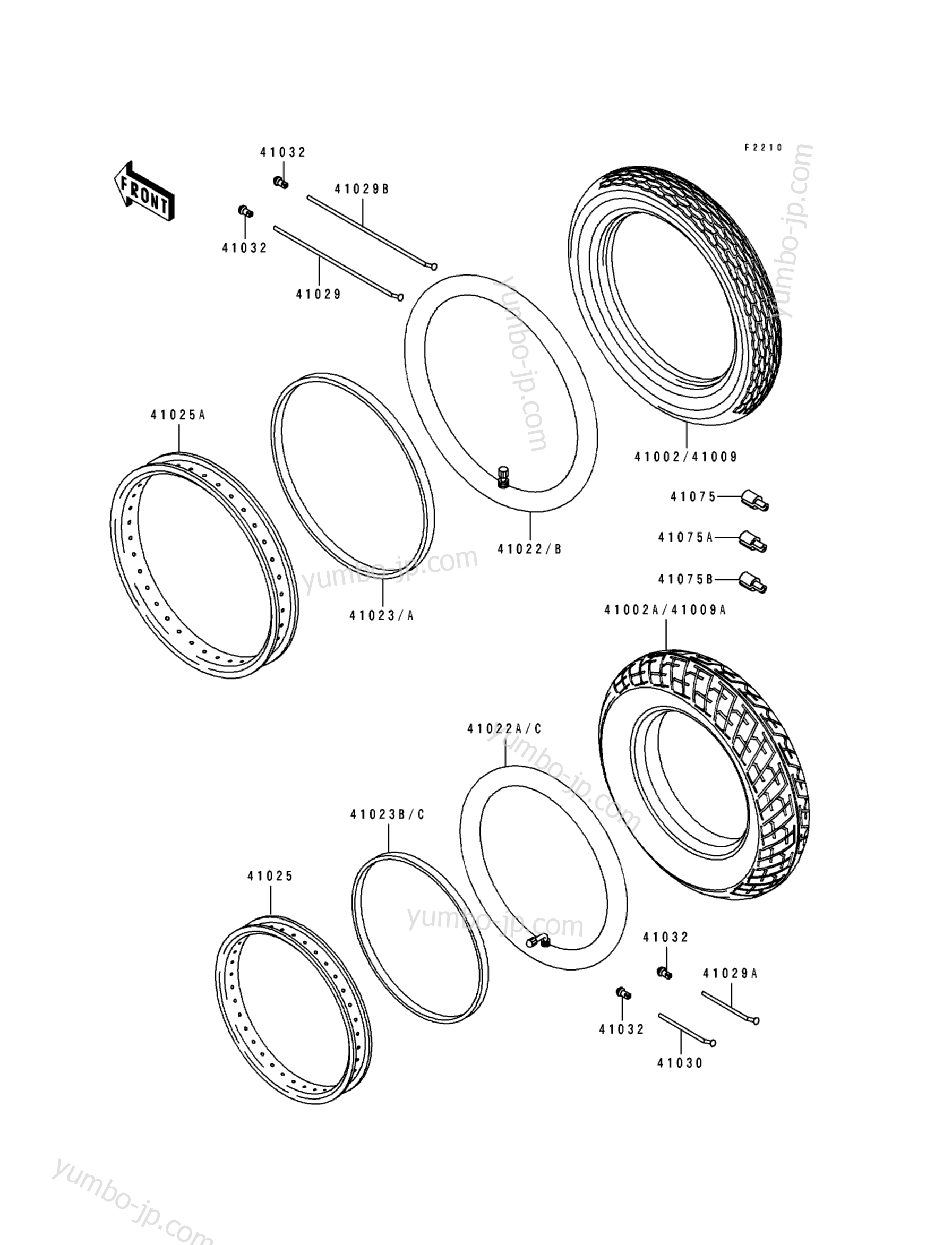 Tires для мотоциклов KAWASAKI ELIMINATOR 600 (ZL600-B2) 1996 г.