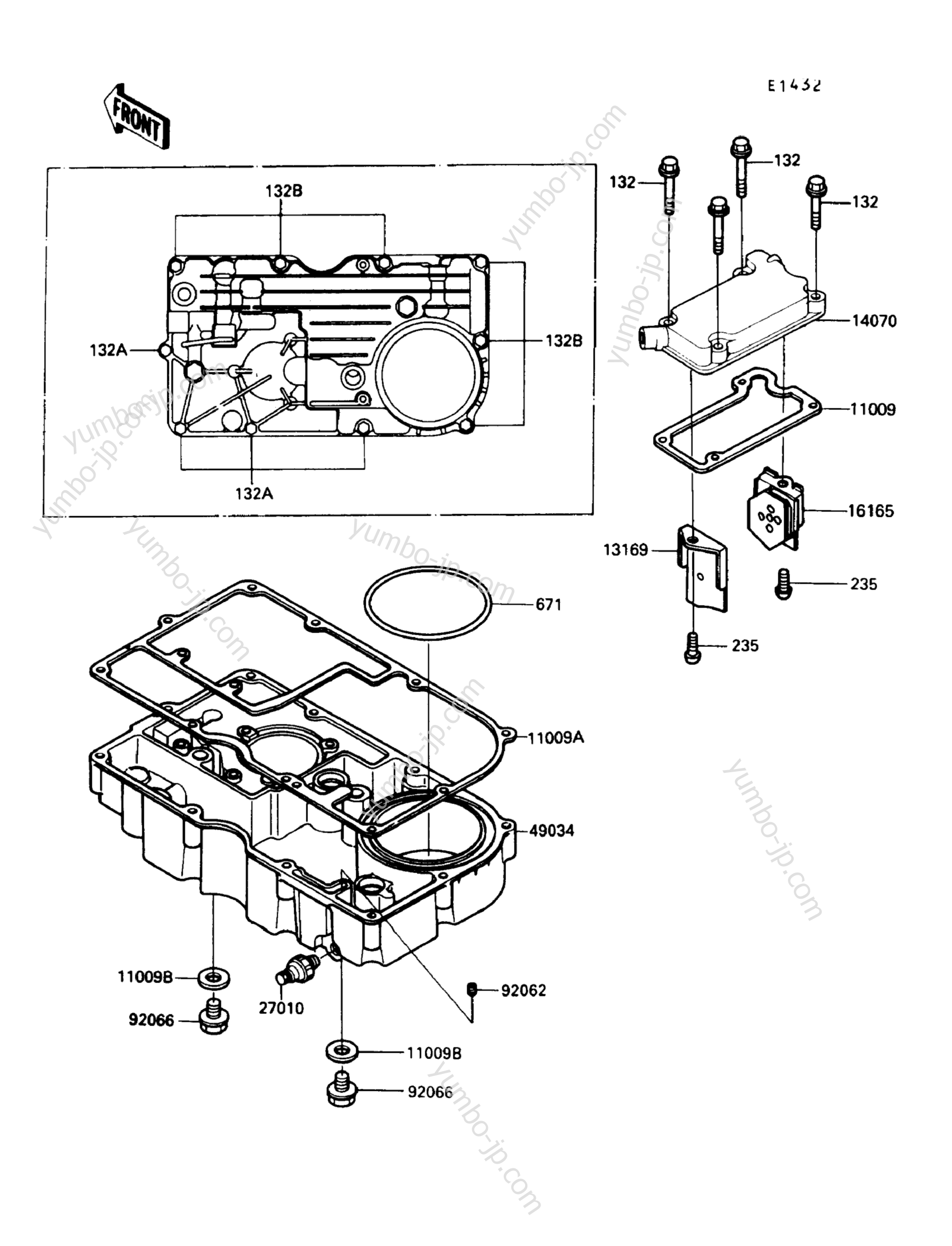Breather Body/Oil Pan для мотоциклов KAWASAKI CONCOURS (ZG1000-A5) 1990 г.