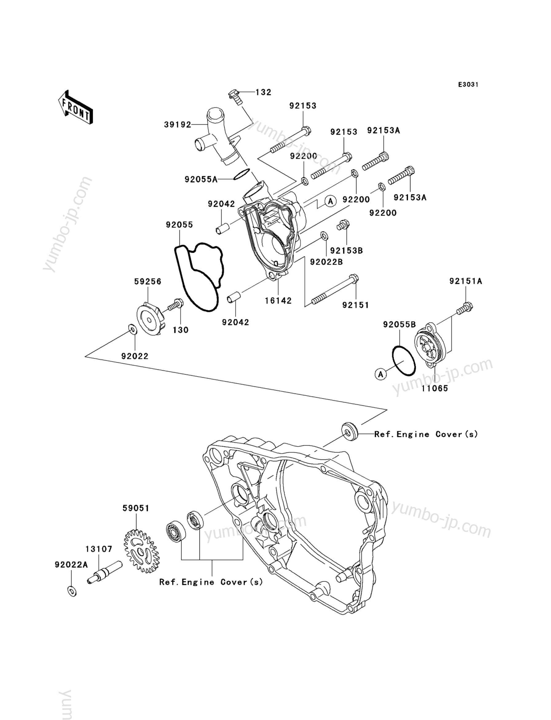 WATER PUMP for motorcycles KAWASAKI KX250F (KX250W9F) 2009 year