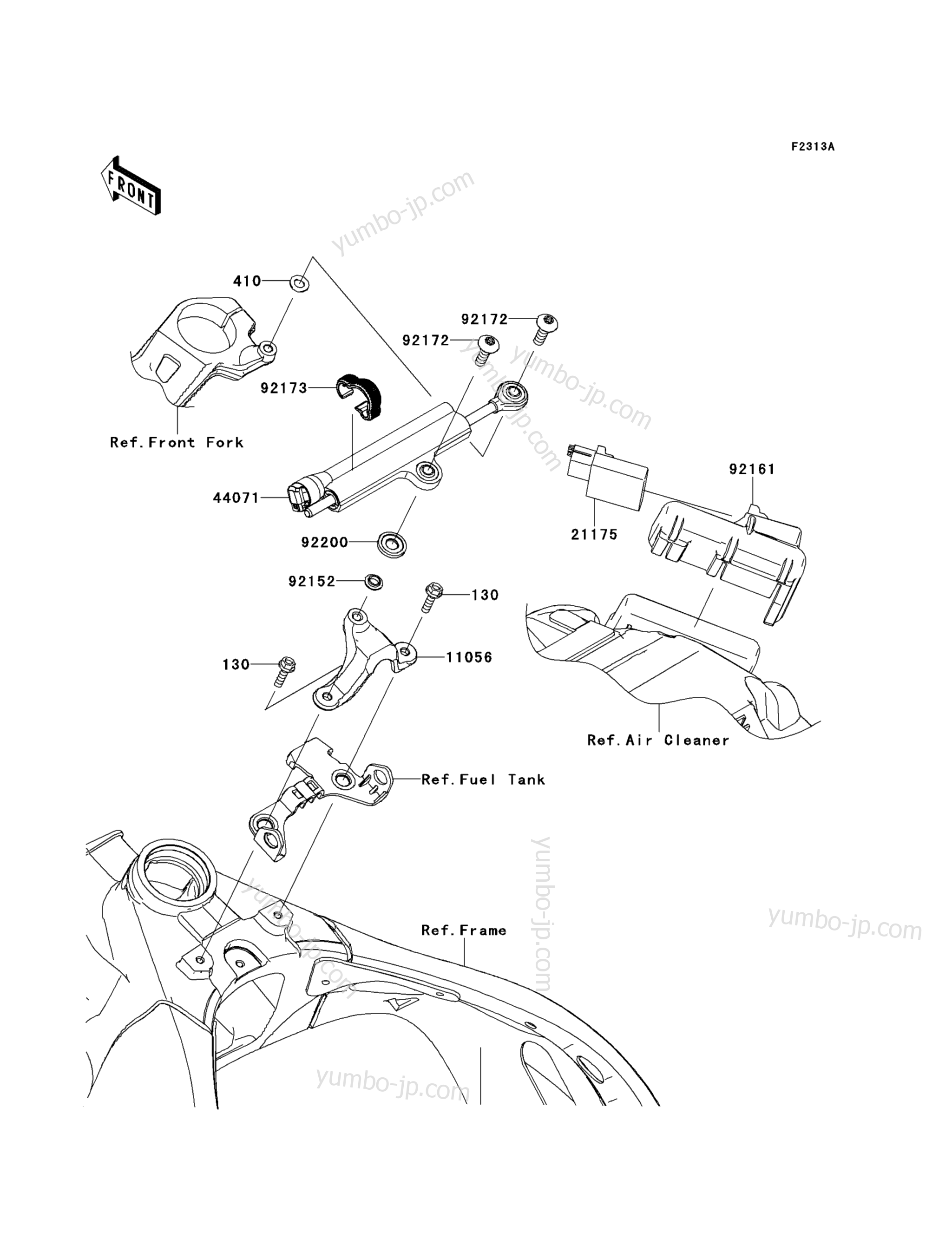 Steering Damper(KDF/KEF) for motorcycles KAWASAKI NINJA ZX-10R (ZX1000JEF) 2014 year