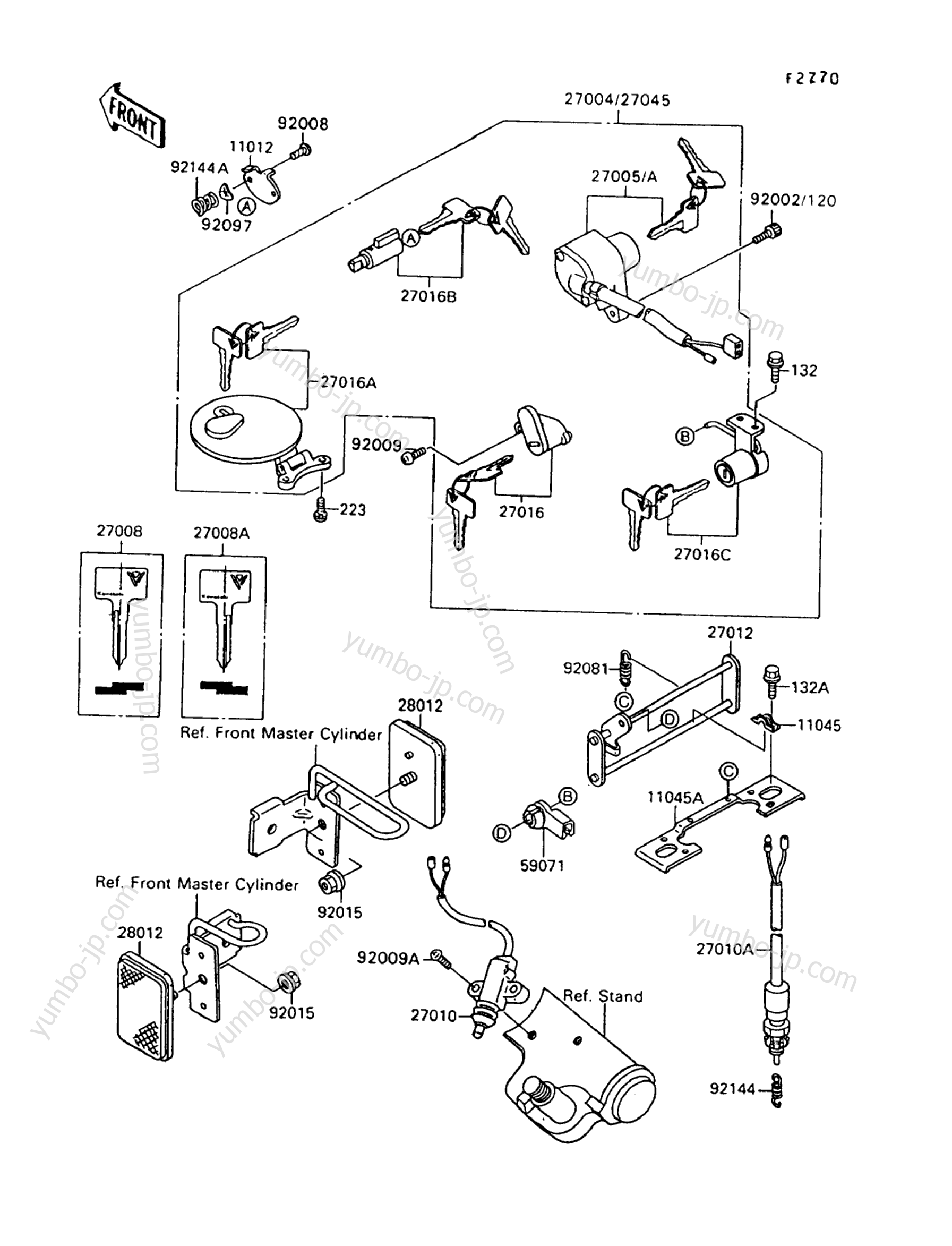 Ignition Switch/Locks/Reflectors для мотоциклов KAWASAKI VULCAN 88 (VN1500-A8) 1994 г.