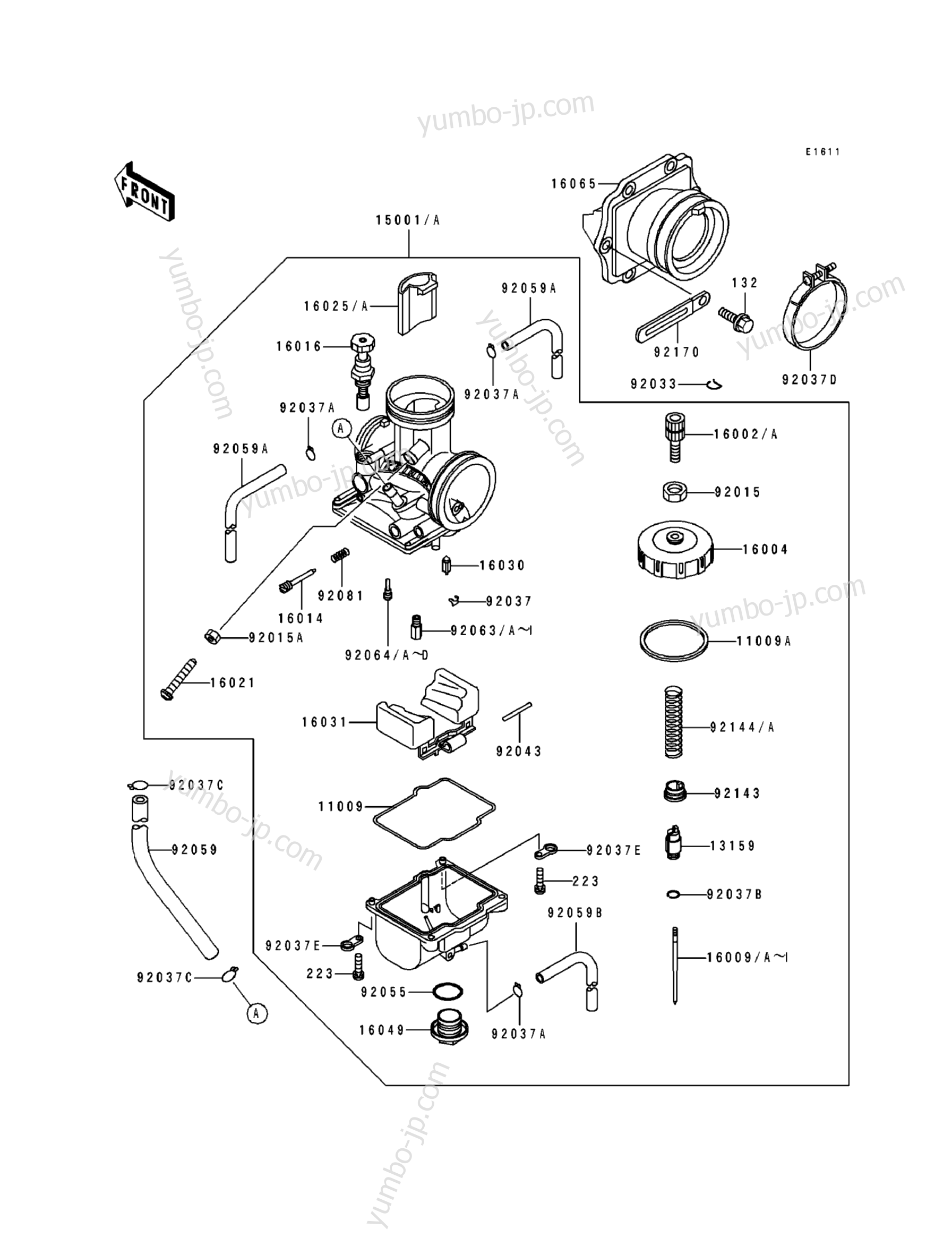 CARBURETOR for motorcycles KAWASAKI KX500 (KX500-E3) 1991 year