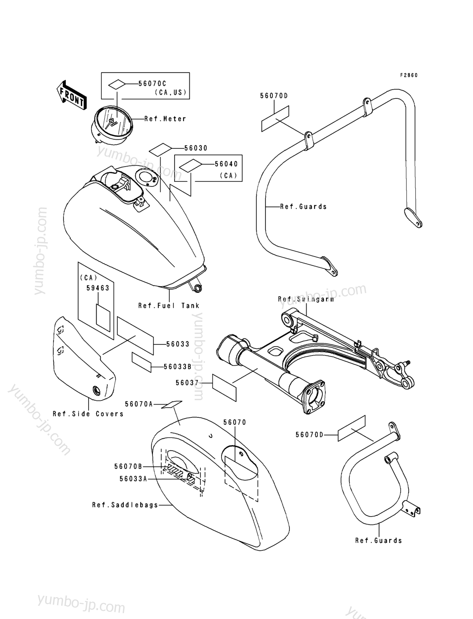 LABELS for motorcycles KAWASAKI VULCAN 1500 NOMAD FI (VN1500-L1) 2000 year