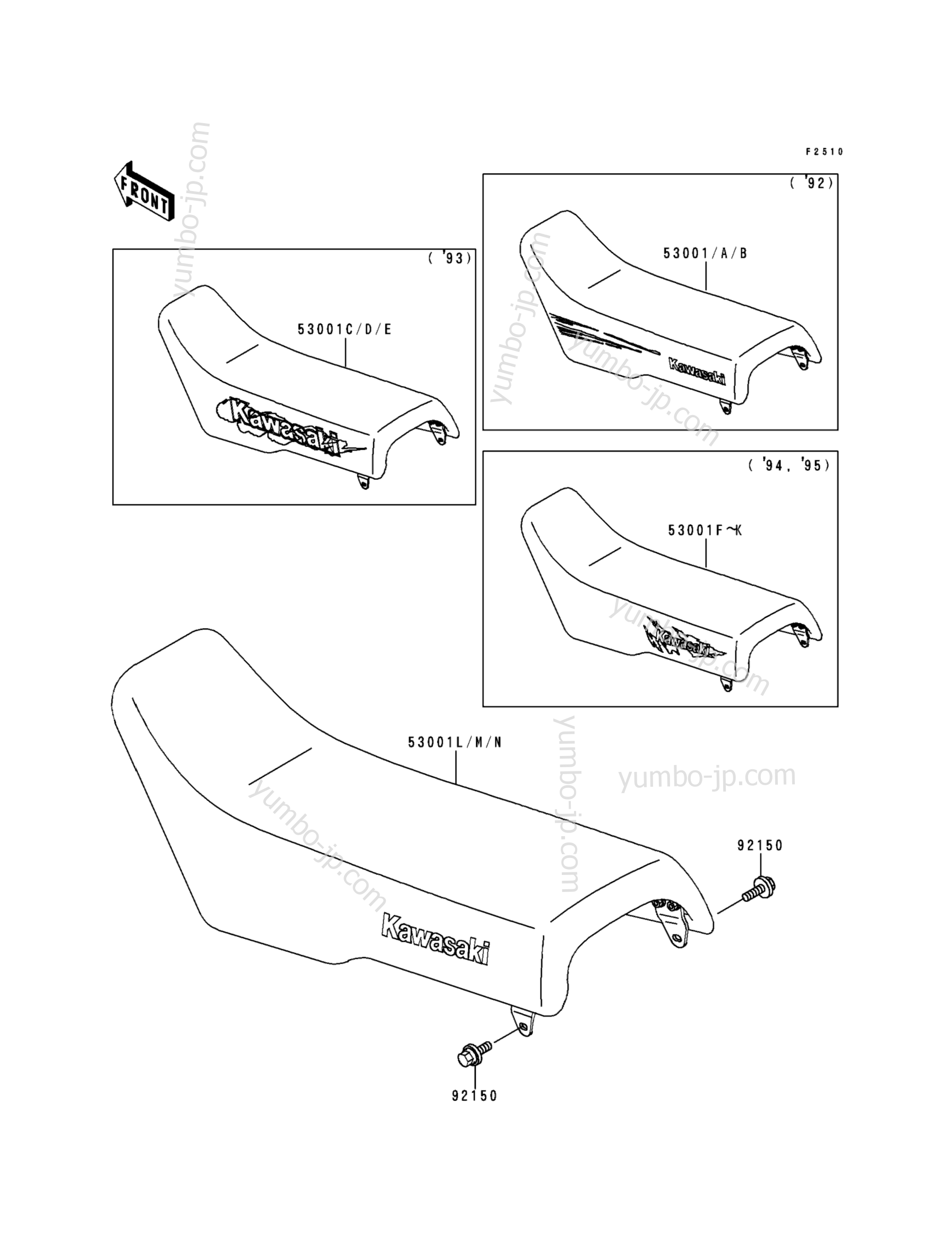 SEAT for motorcycles KAWASAKI KX500 (KX500-E4) 1992 year