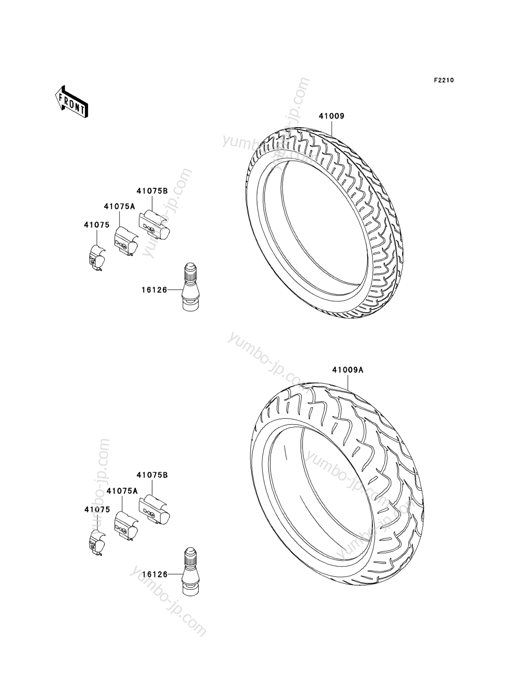 Tires для мотоциклов KAWASAKI NINJA ZX-6RR (ZX600-K1) 2003 г.