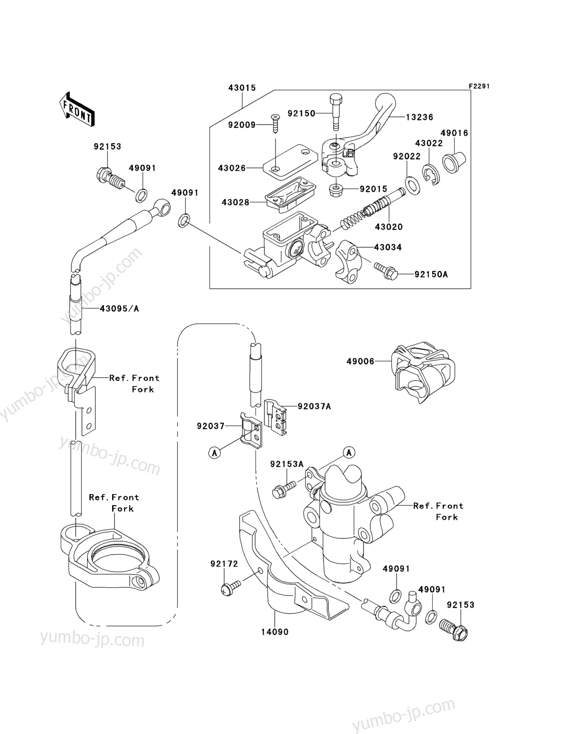 FRONT MASTER CYLINDER для мотоциклов KAWASAKI KX85 (KX85ADF) 2013 г.