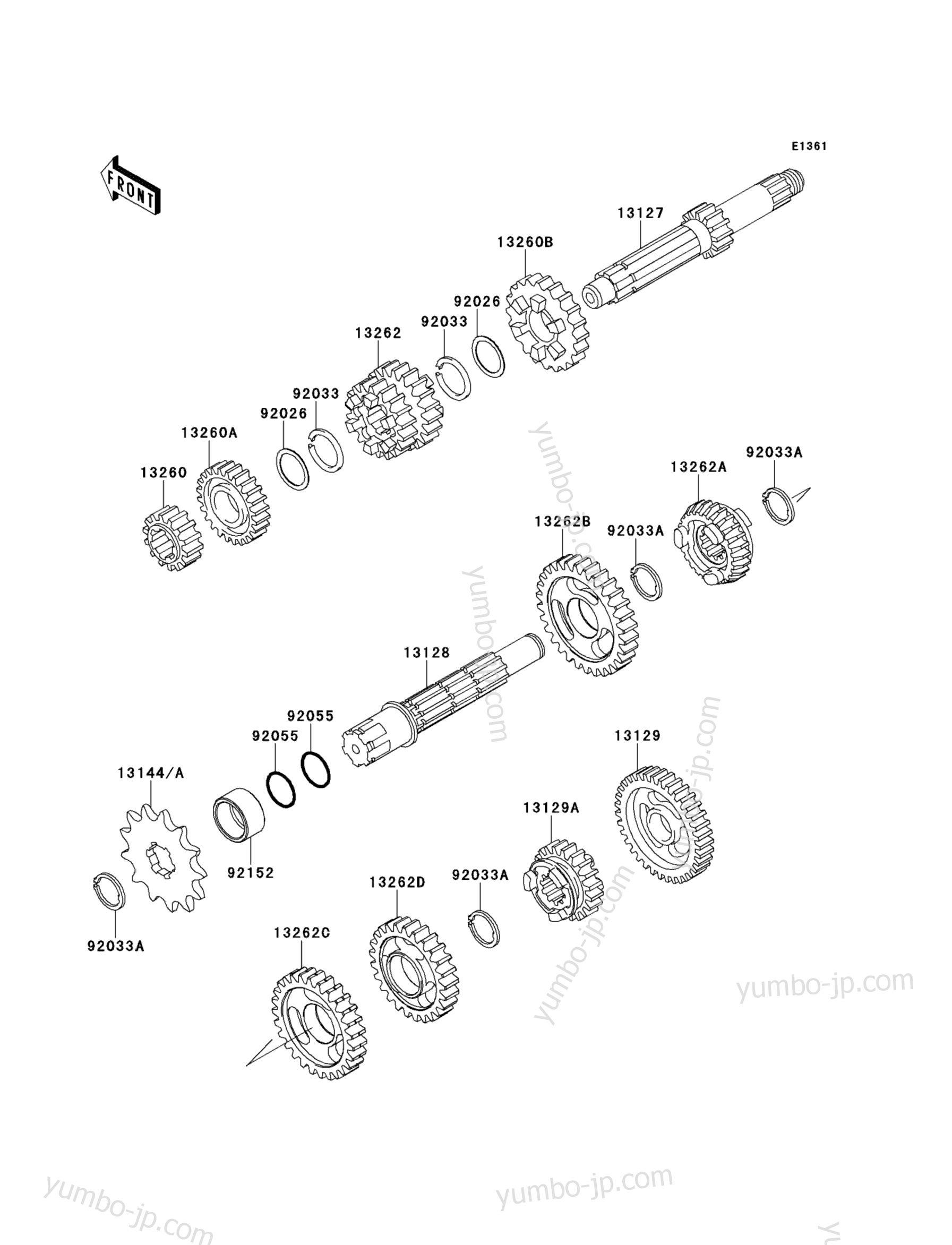 TRANSMISSION для мотоциклов KAWASAKI KX85 (KX85ADF) 2013 г.