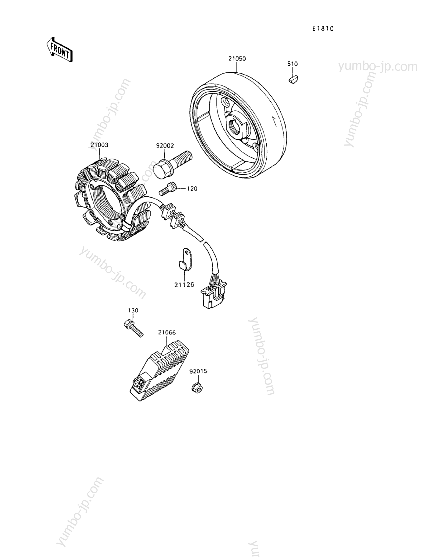 GENERATOR for motorcycles KAWASAKI KLR650 (KL650-A8) 1994 year