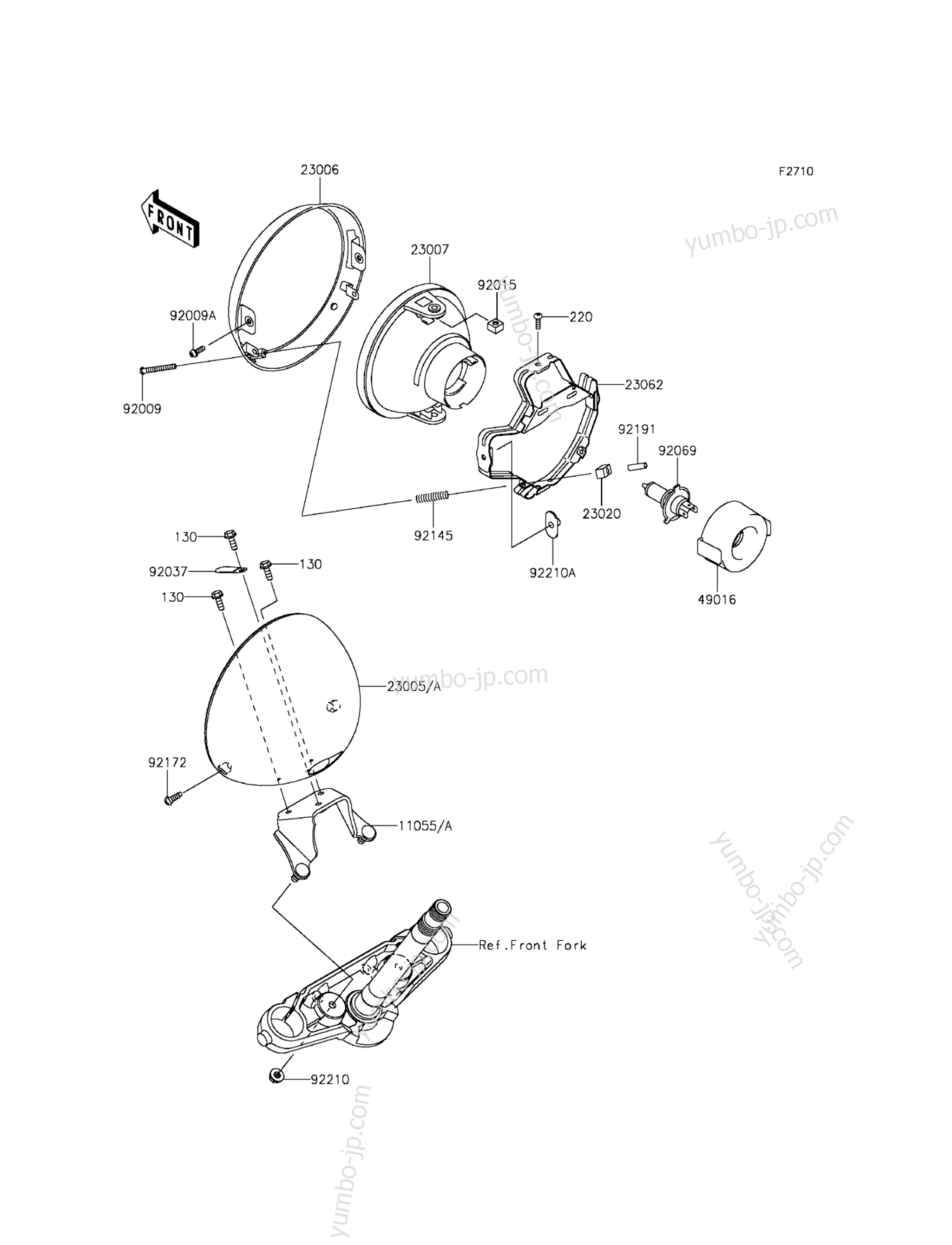 Headlight(s) для мотоциклов KAWASAKI VULCAN 900 CLASSIC (VN900BFF) 2015 г.