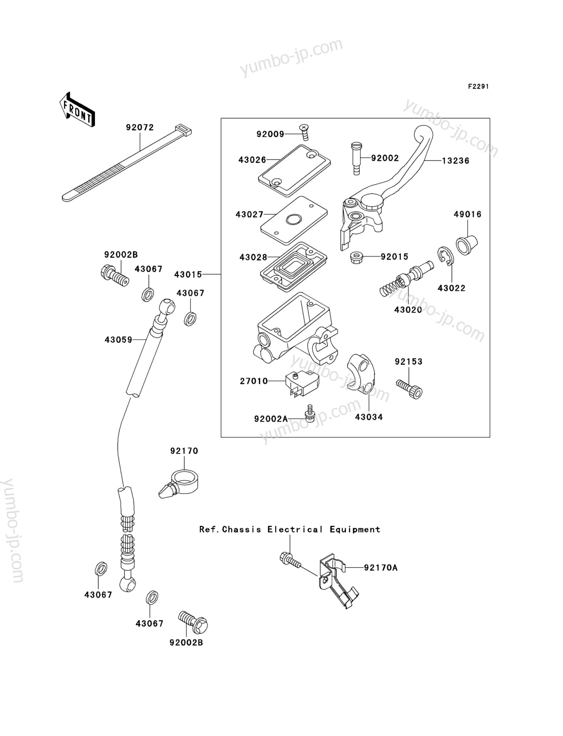 FRONT MASTER CYLINDER for motorcycles KAWASAKI NINJA 500 (EX500-D10) 2003 year