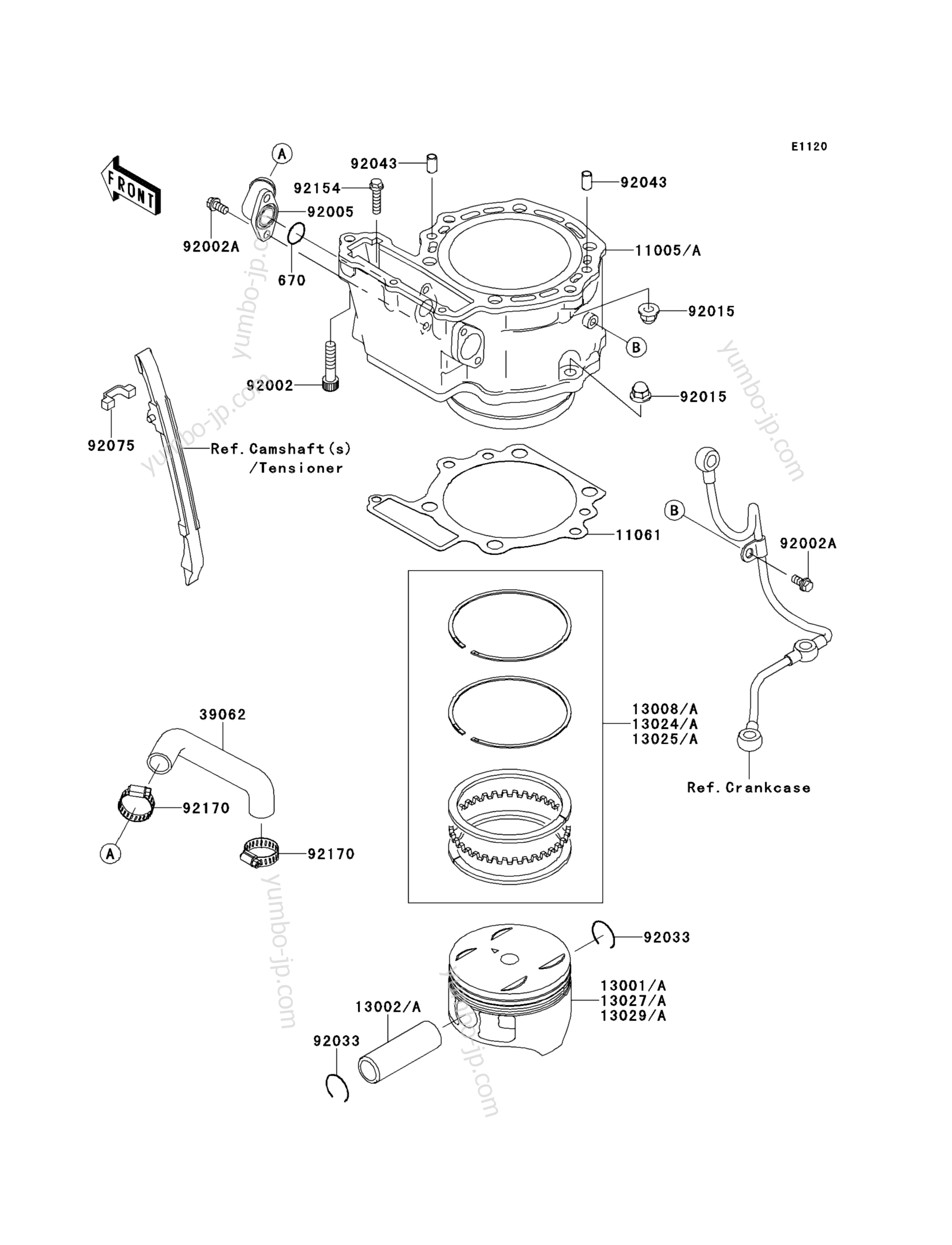 Cylinder/Piston(s) for motorcycles KAWASAKI KLR650 (KL650EEF) 2014 year