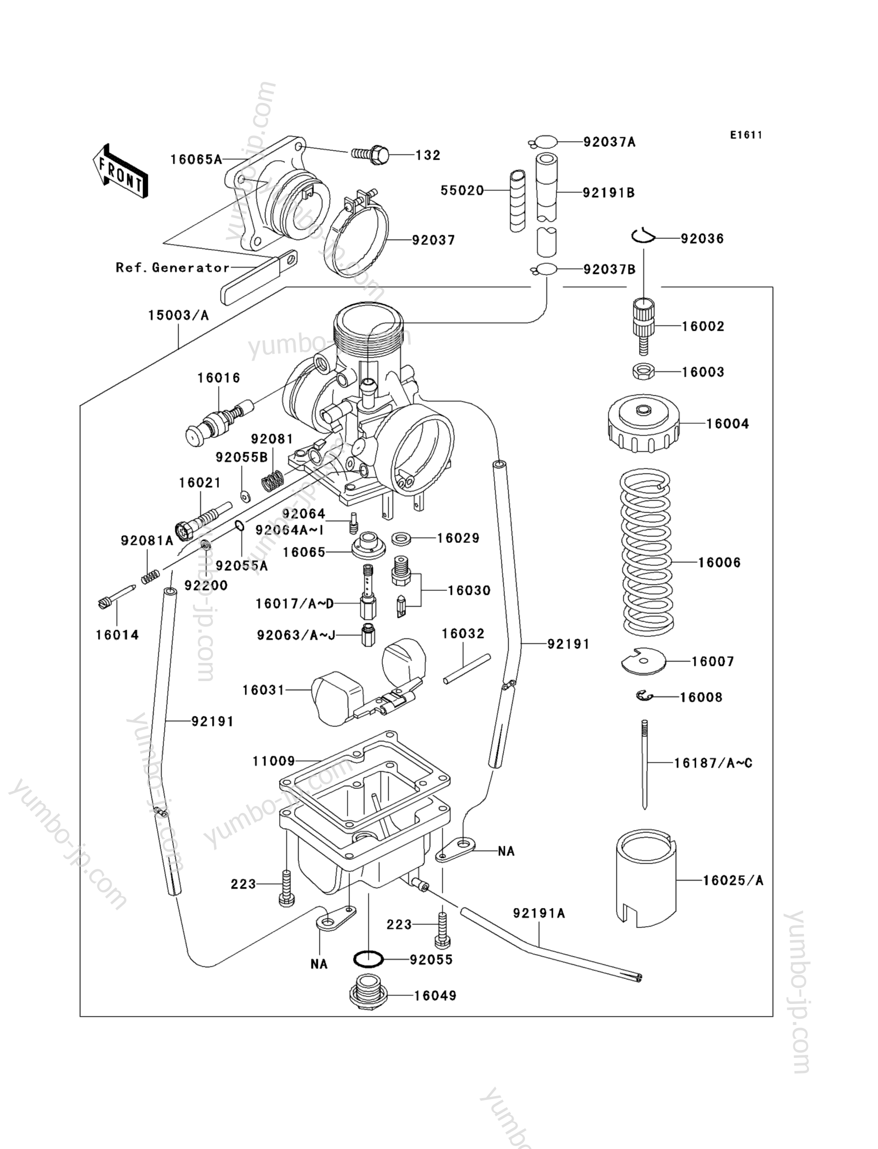 Carburetor(1/3) for motorcycles KAWASAKI KX65 (KX65-A1) 2000 year