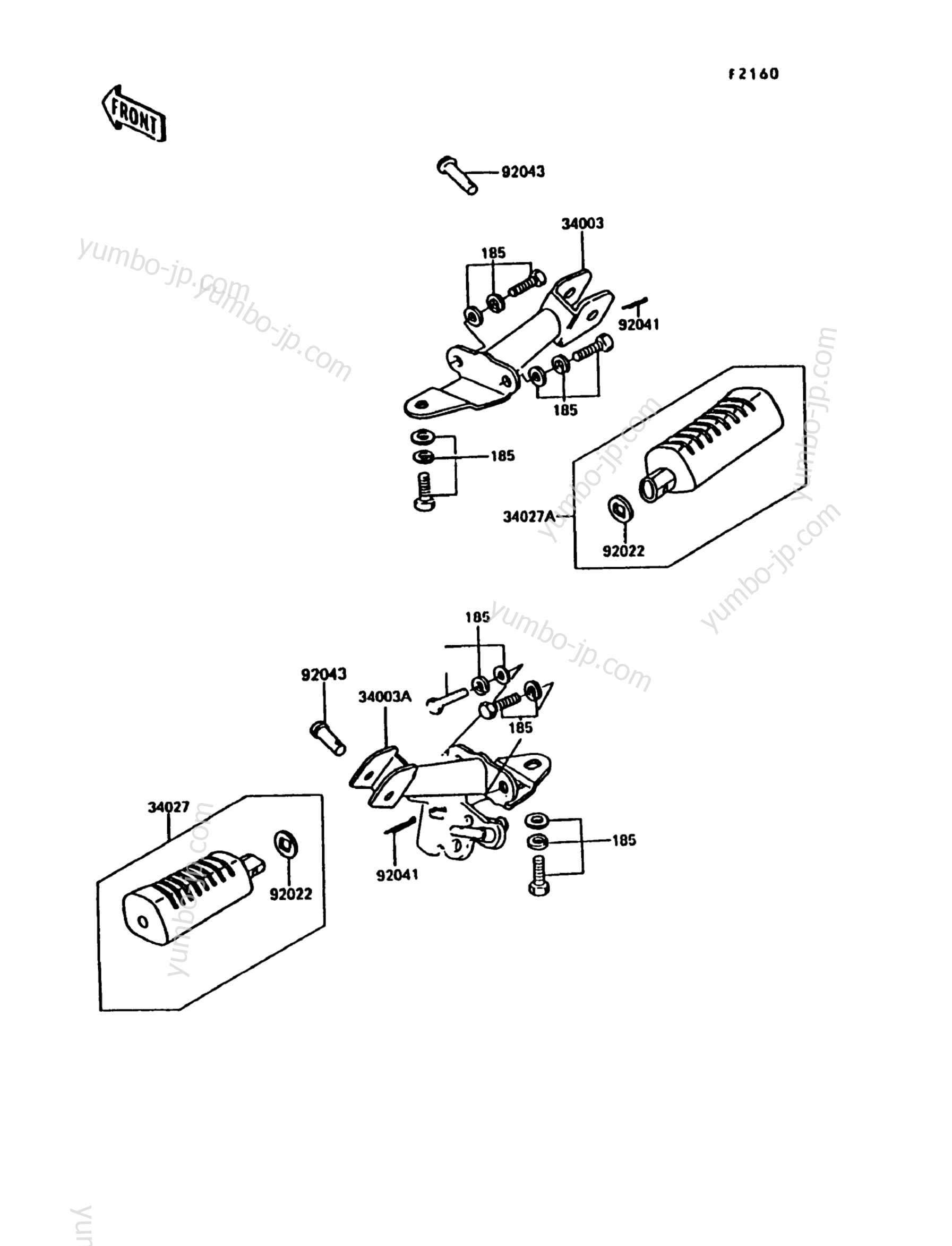 FOOTRESTS for motorcycles KAWASAKI KE100 (KE100-B15) 1996 year