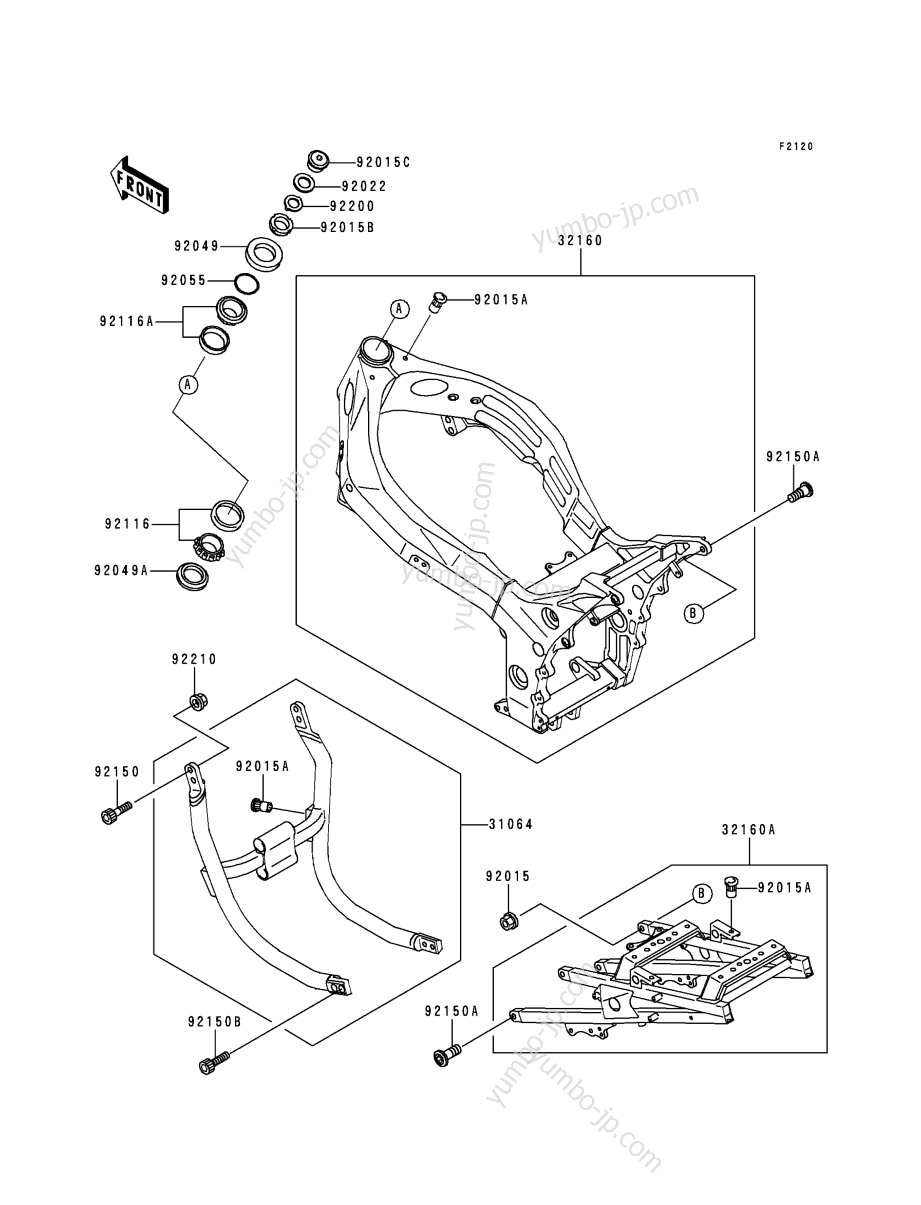 FRAME for motorcycles KAWASAKI NINJA ZX-9R (ZX900-B4) 1997 year