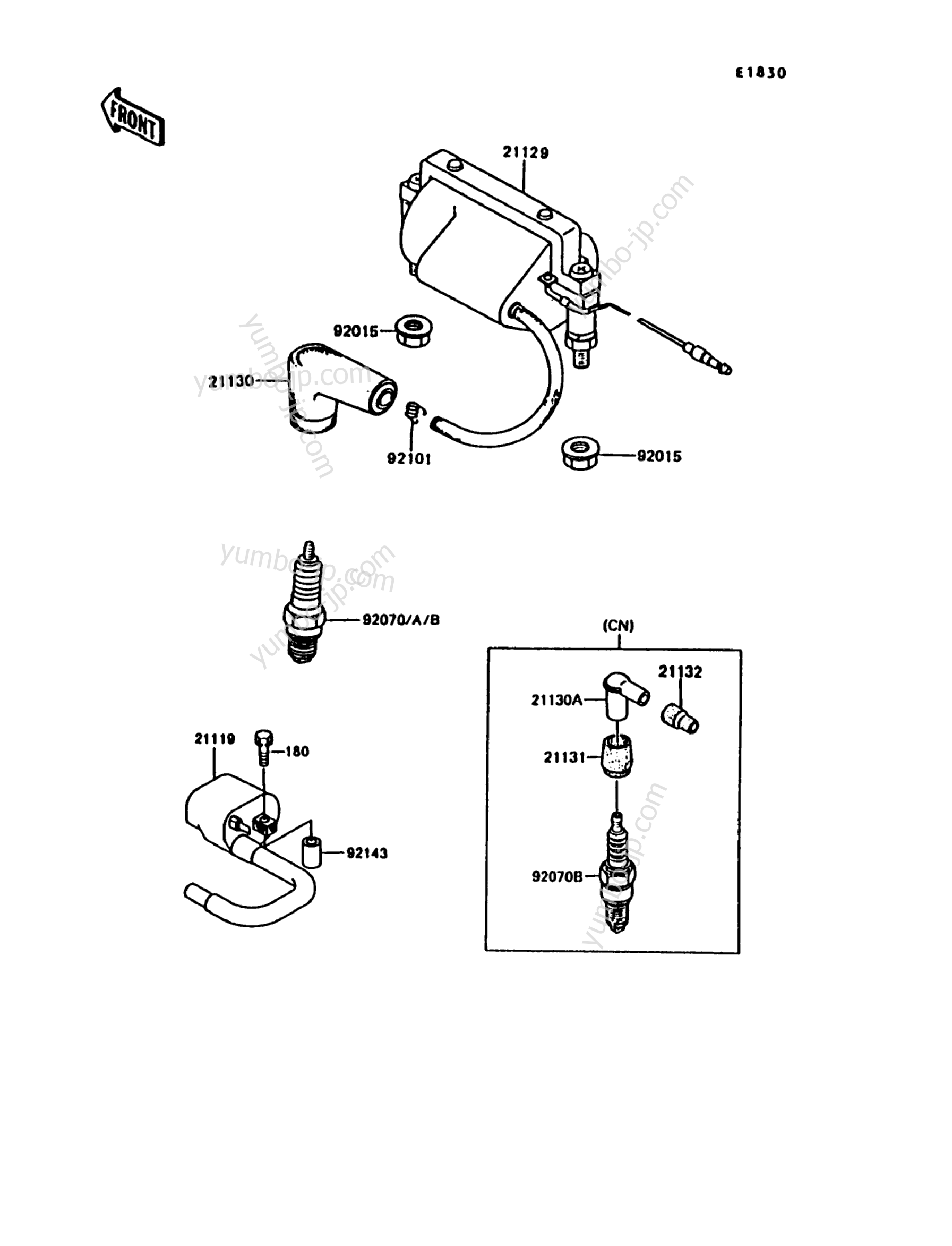 IGNITION SYSTEM for motorcycles KAWASAKI KE100 (KE100-B14) 1995 year