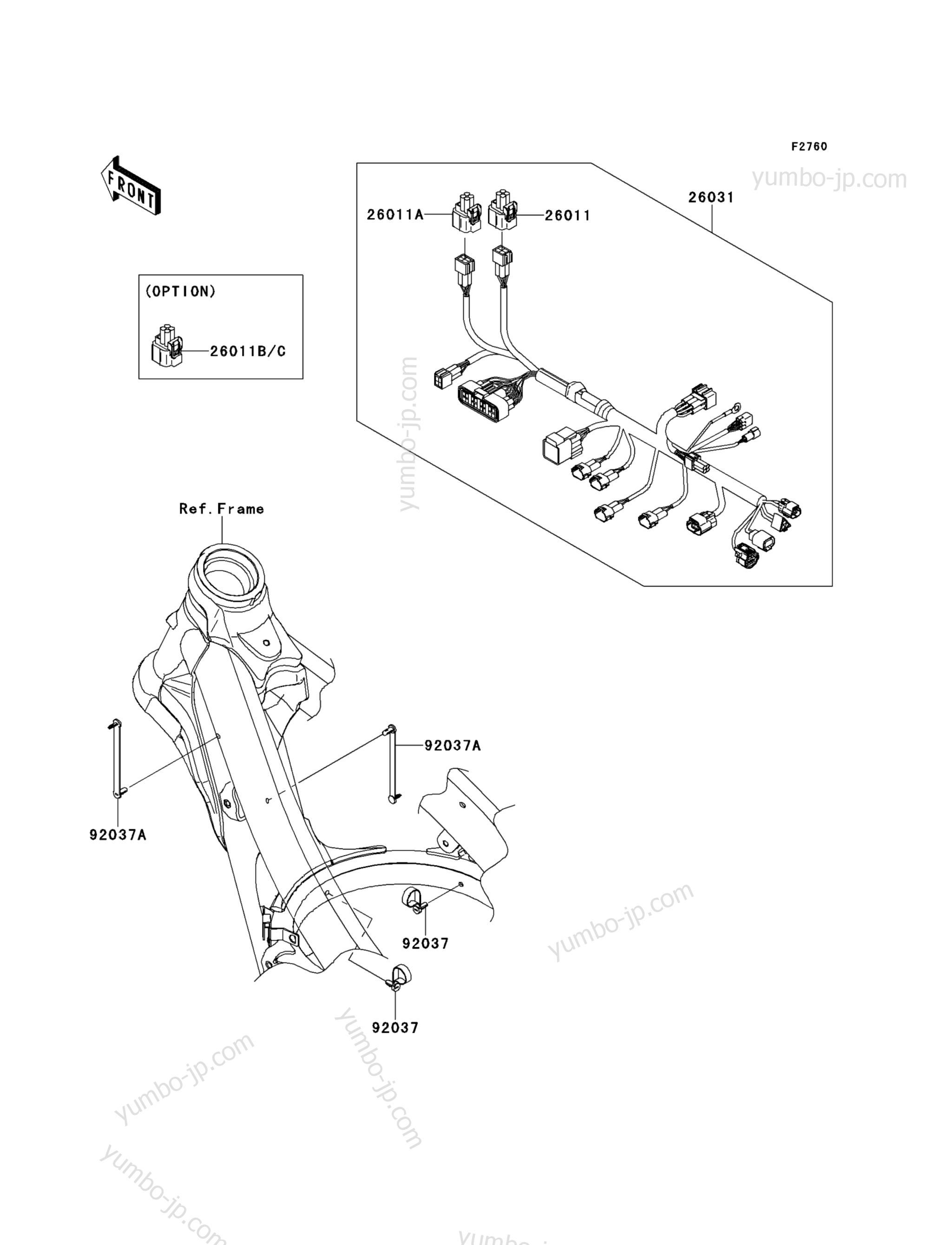 CHASSIS ELECTRICAL EQUIPMENT for motorcycles KAWASAKI KX450F (KX450FCF) 2012 year