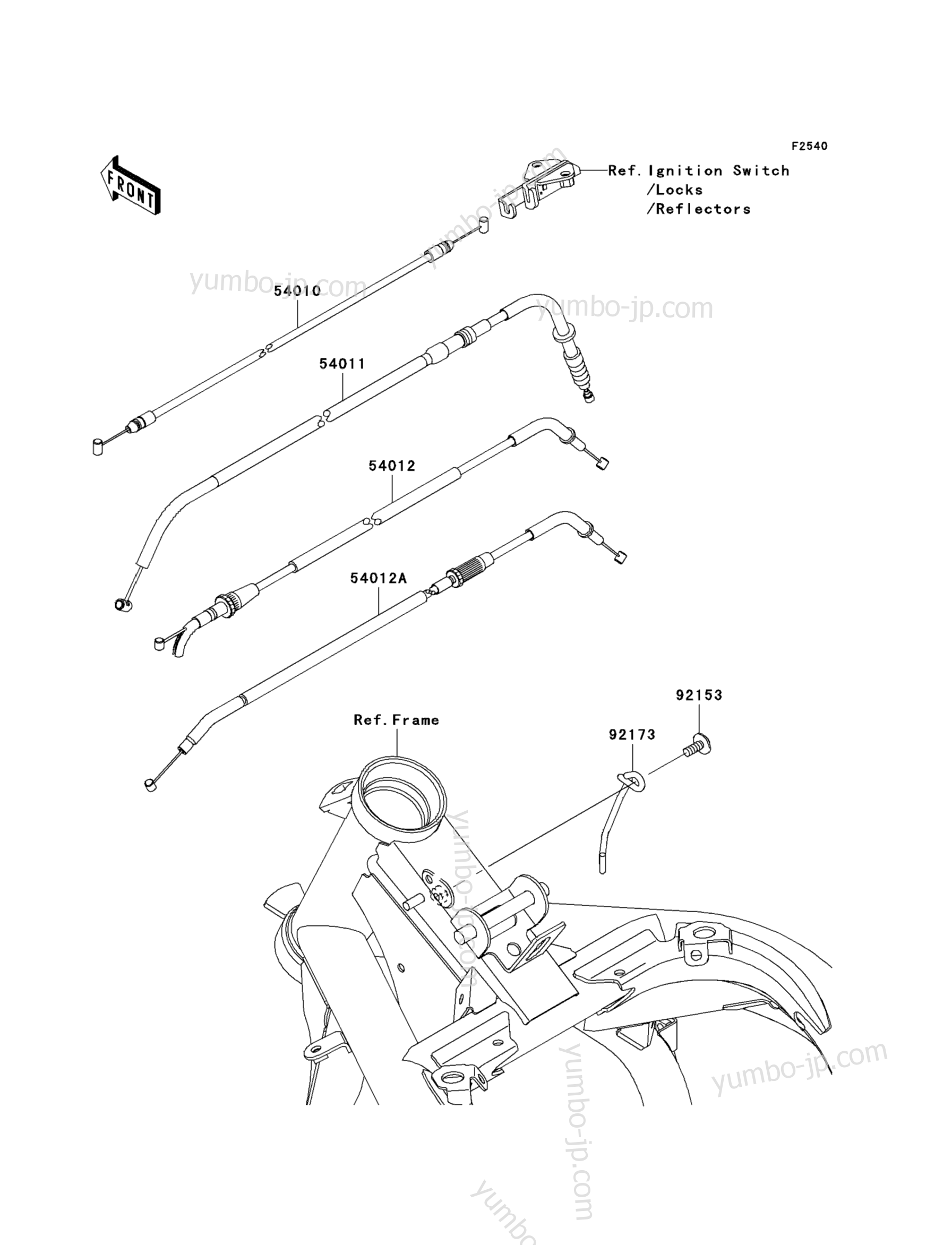 CABLES для мотоциклов KAWASAKI ER-6N (ER650C9F) 2009 г.