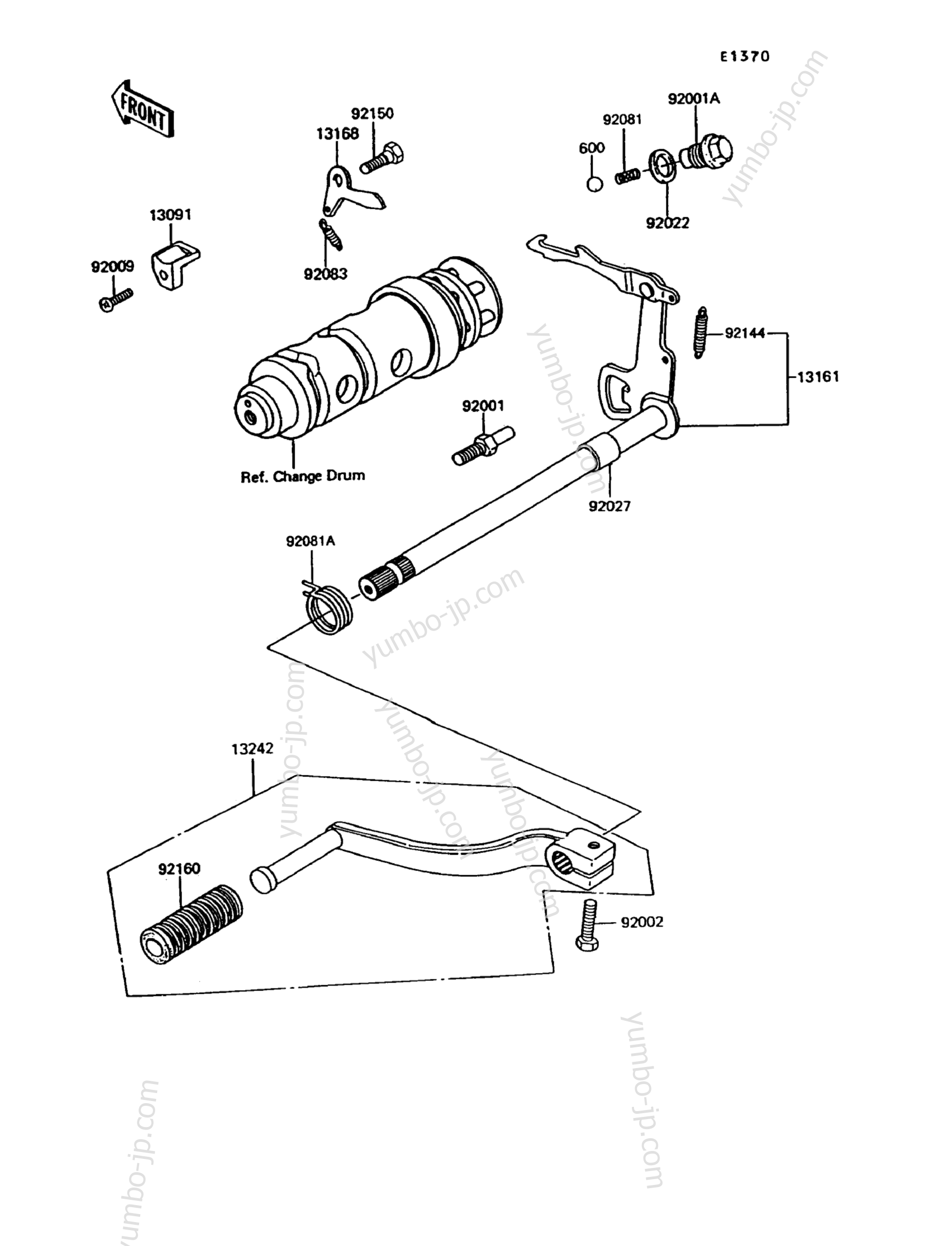 GEAR CHANGE MECHANISM для мотоциклов KAWASAKI KE100 (KE100-B14) 1995 г.