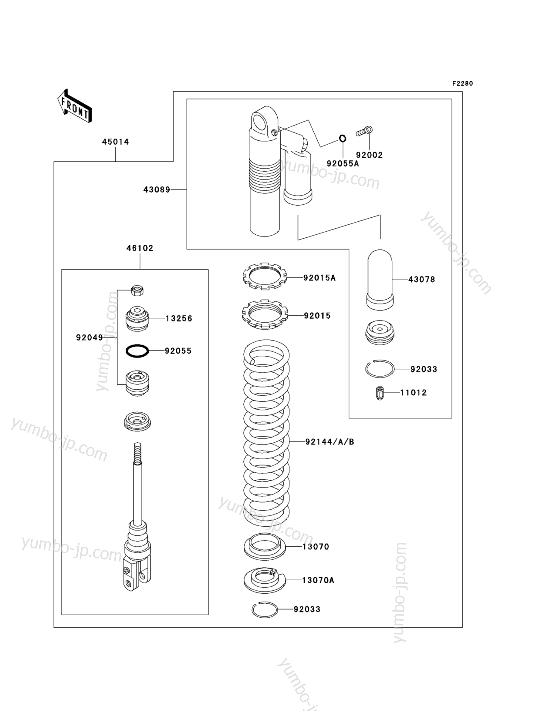 Shock Absorber(s) for motorcycles KAWASAKI KX500 (KX500-E15) 2003 year