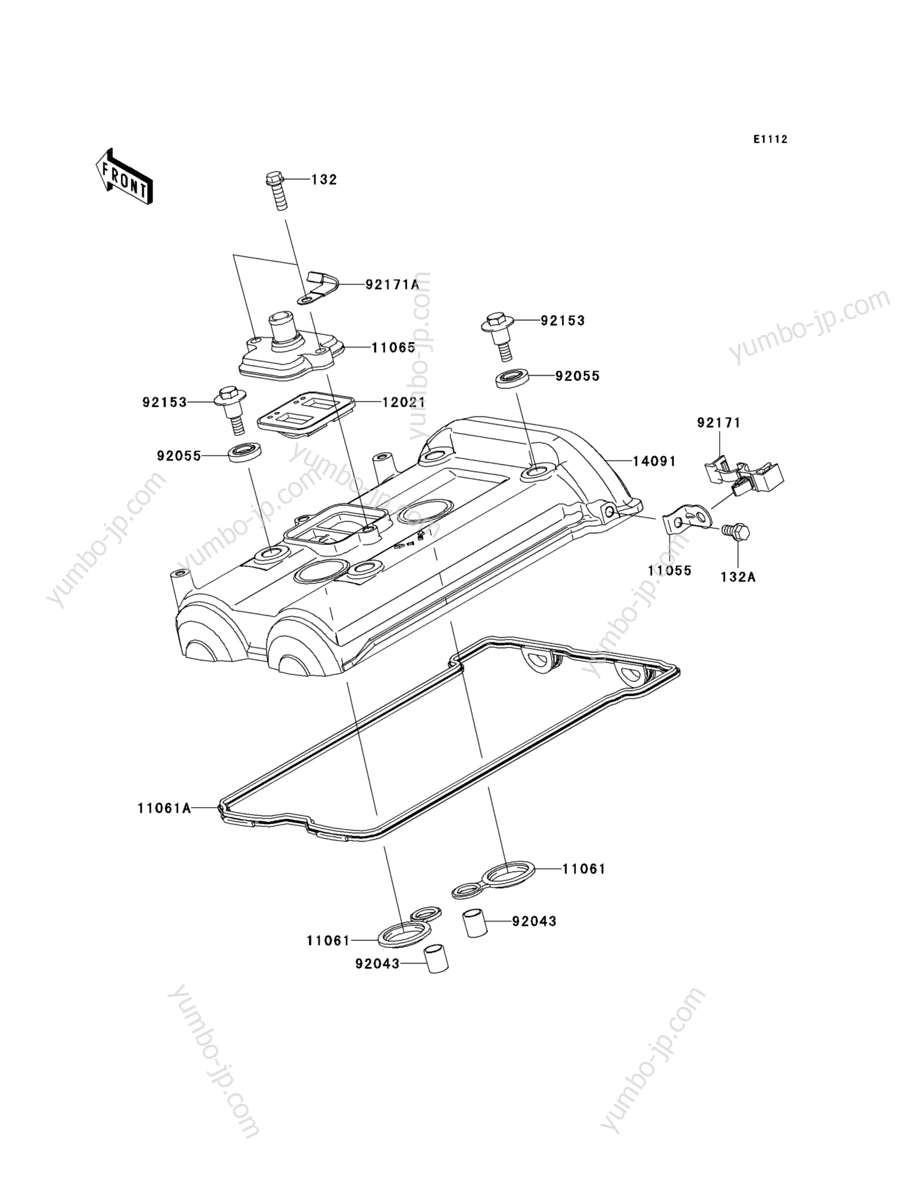 Крышка головки блока цилиндров для мотоциклов KAWASAKI ER-6N (ER650C9F) 2009 г.